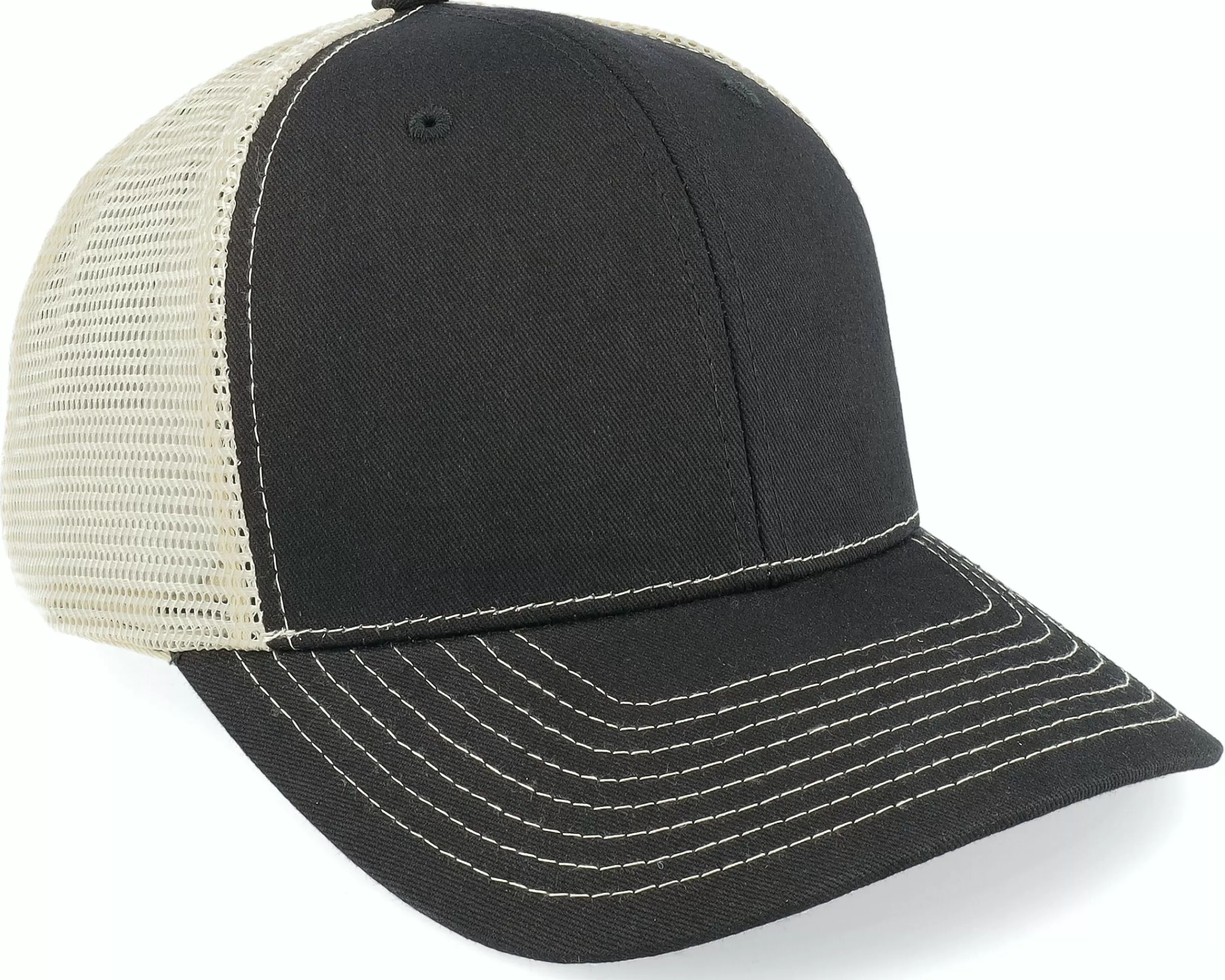 Equip Black/Golden Stone Contrast Stitch Trucker - -Unisex Trucker