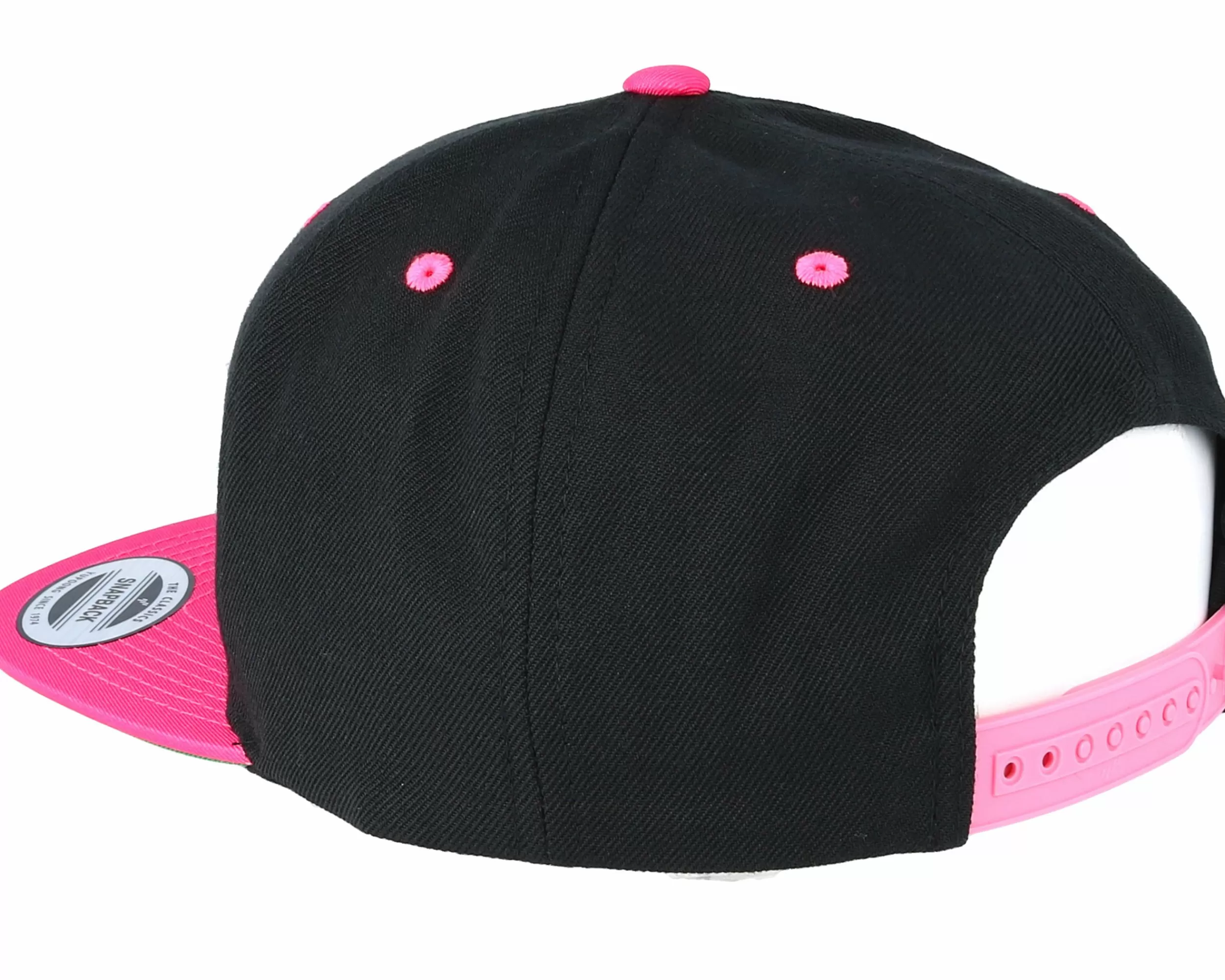 Yupoong Black/Neon Pink Snapback - -Unisex Snapback