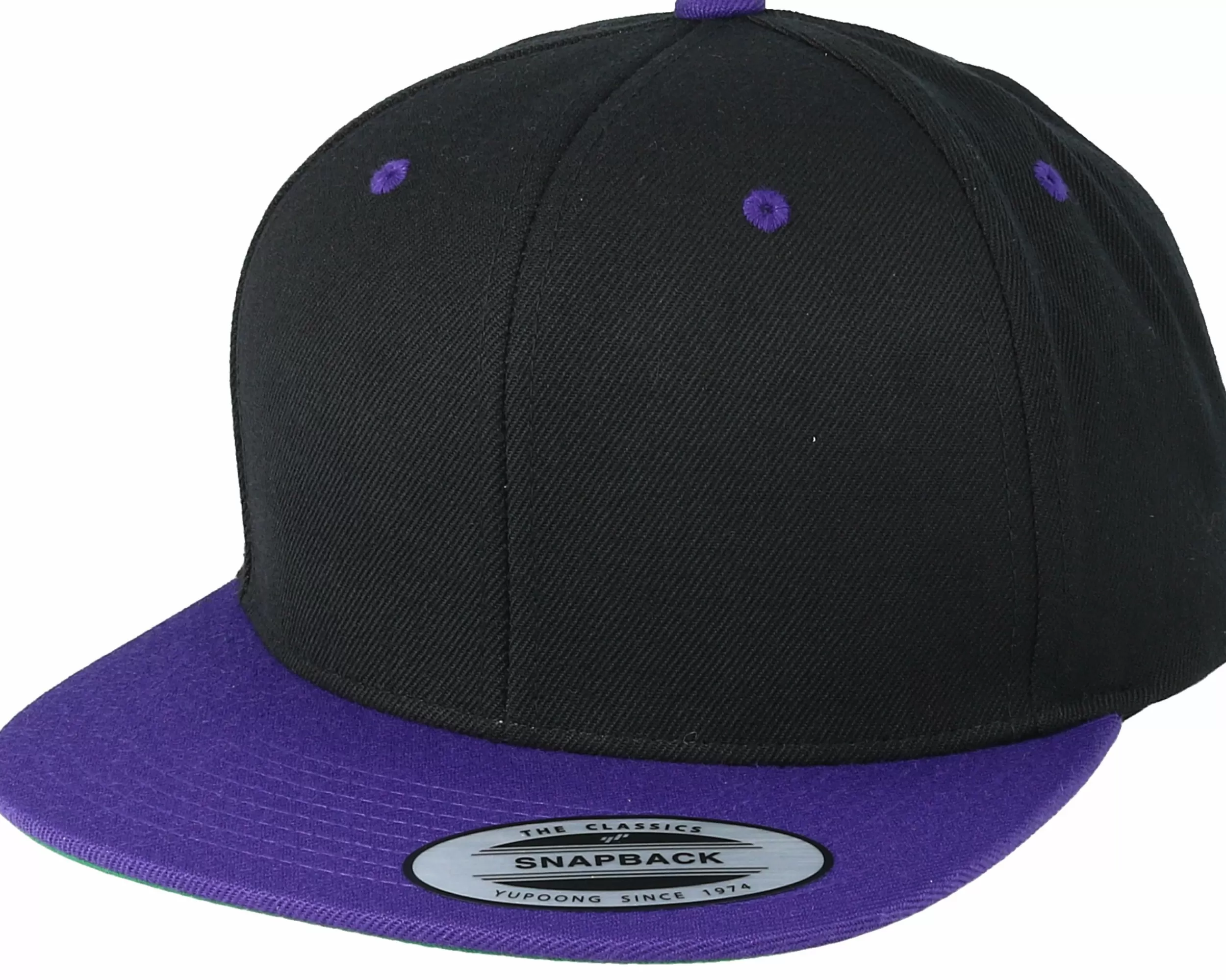 Yupoong Black/Purple Snapback - -Unisex Snapback