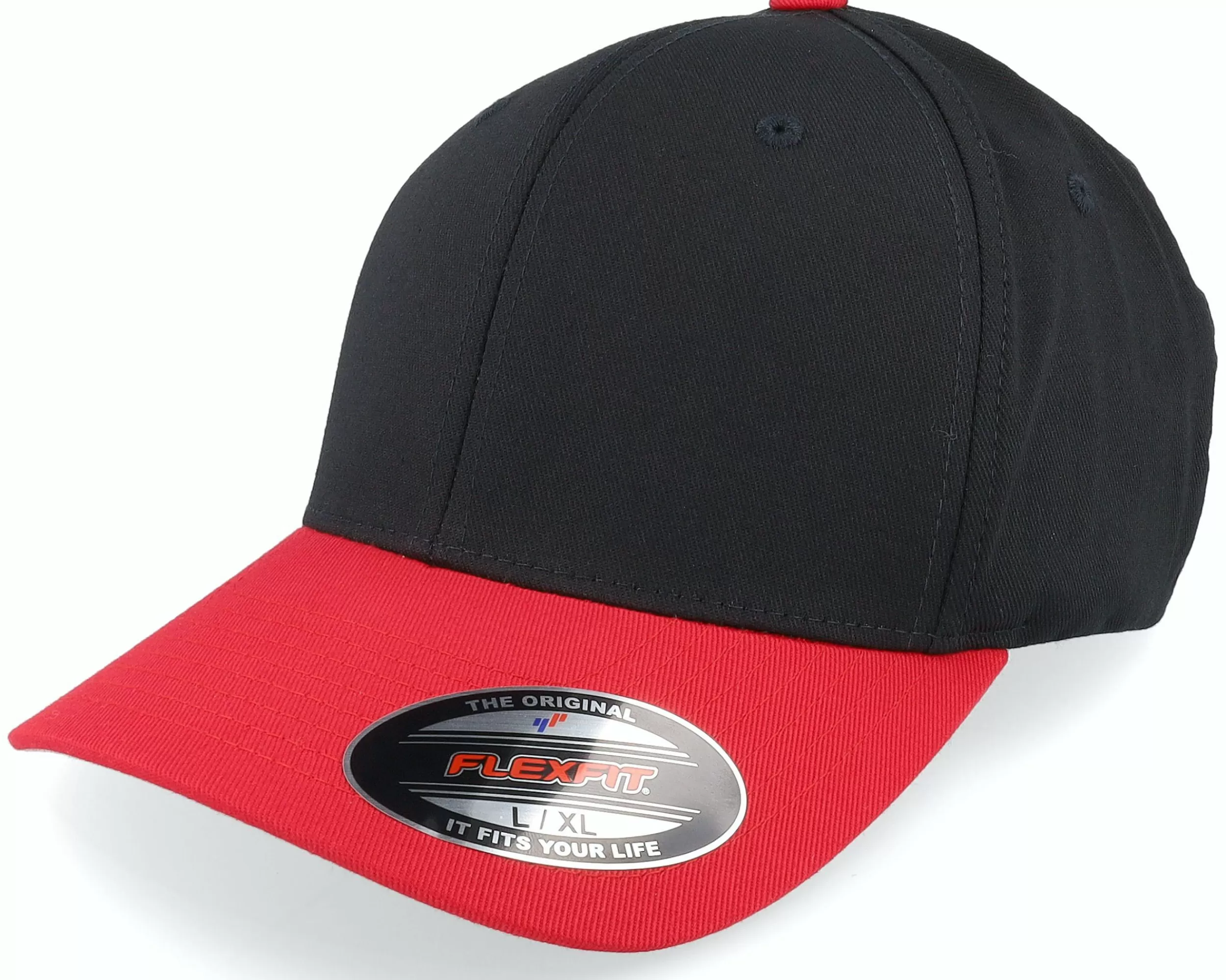 Flexfit Black/Red Wooly Combed - -Unisex Flexfit