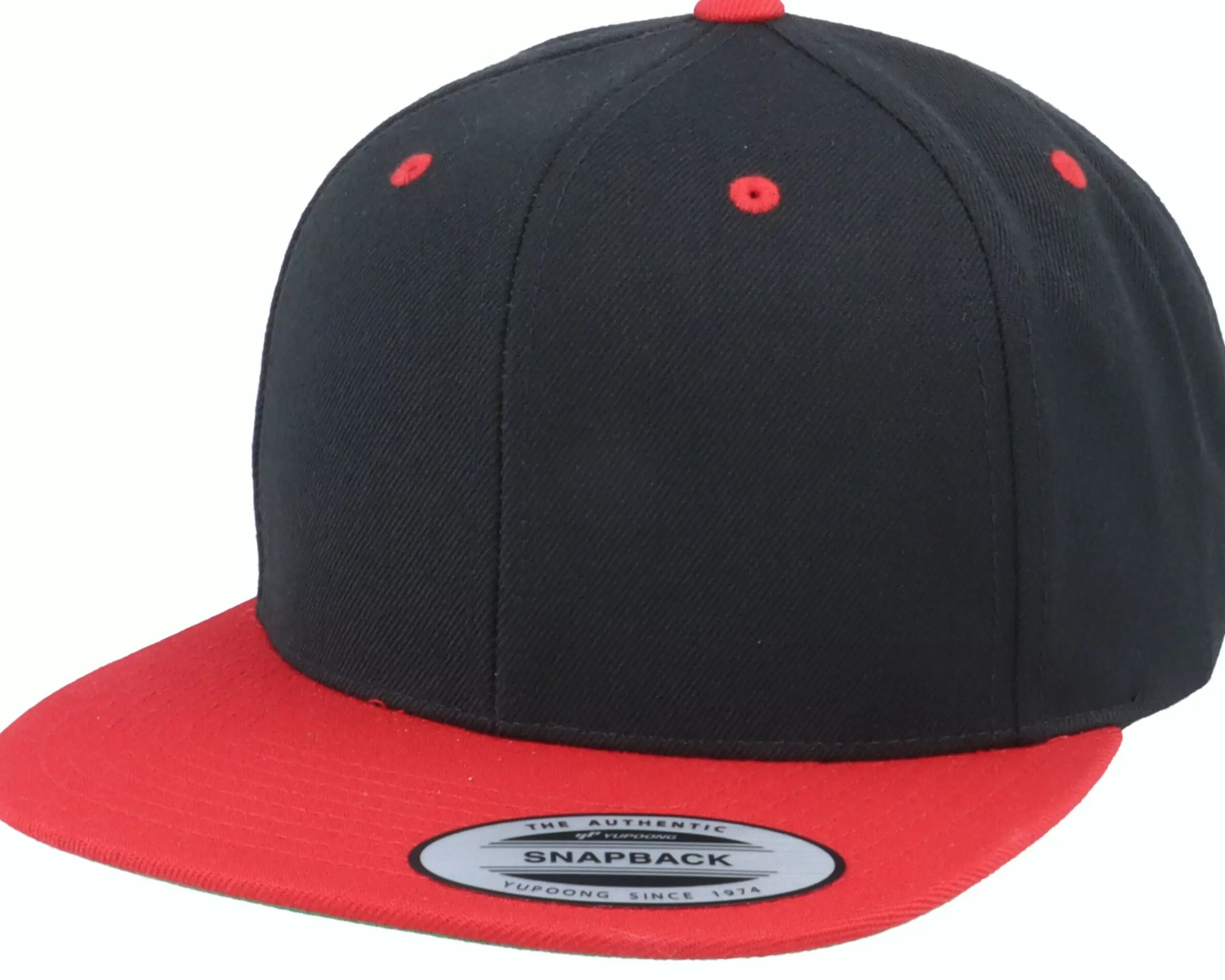 Yupoong Black/Red Snapback - -Unisex Snapback