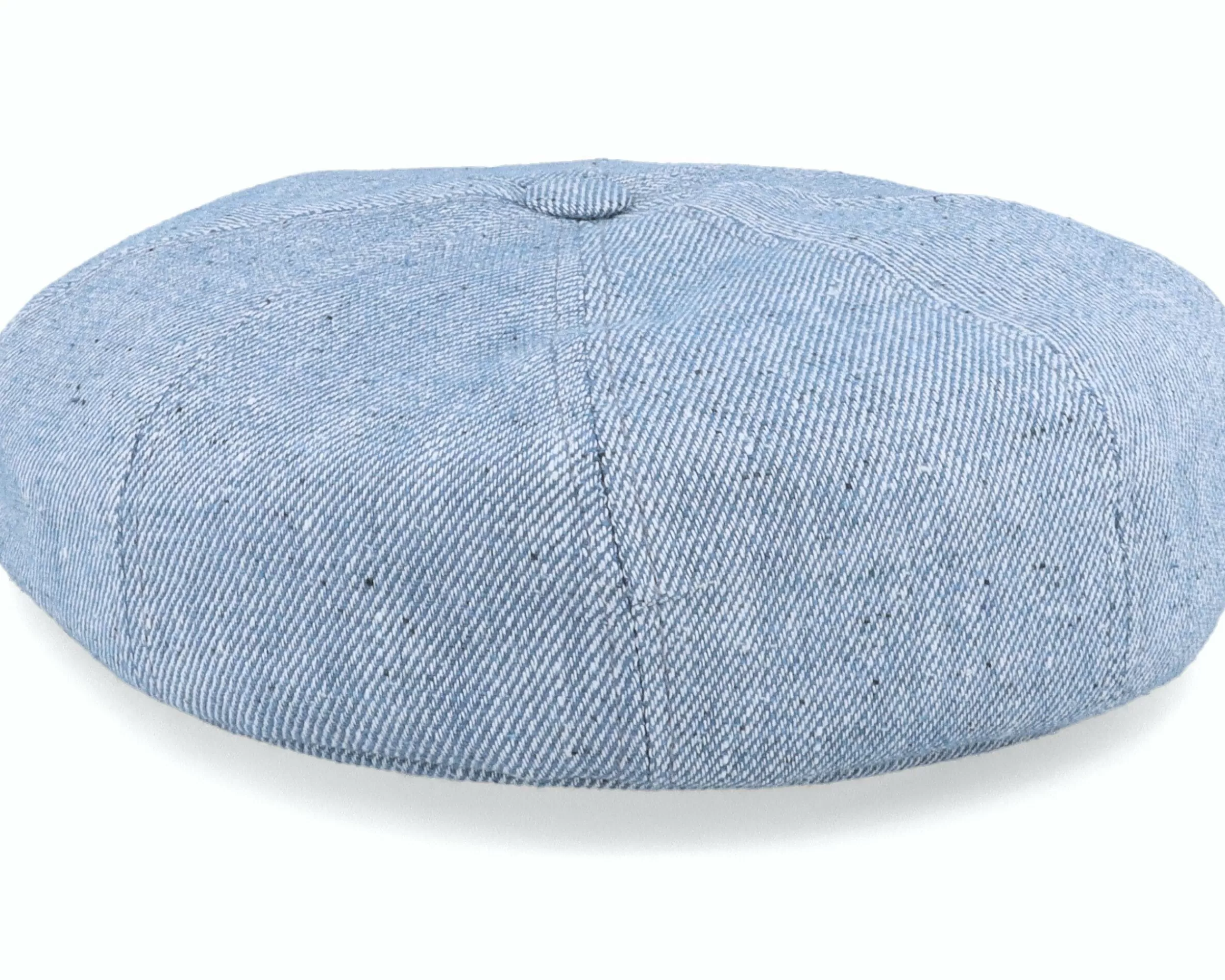 MJM Hats Blue Line Brett Linen Mix Light Blue Flat Cap - -Unisex Flat Caps