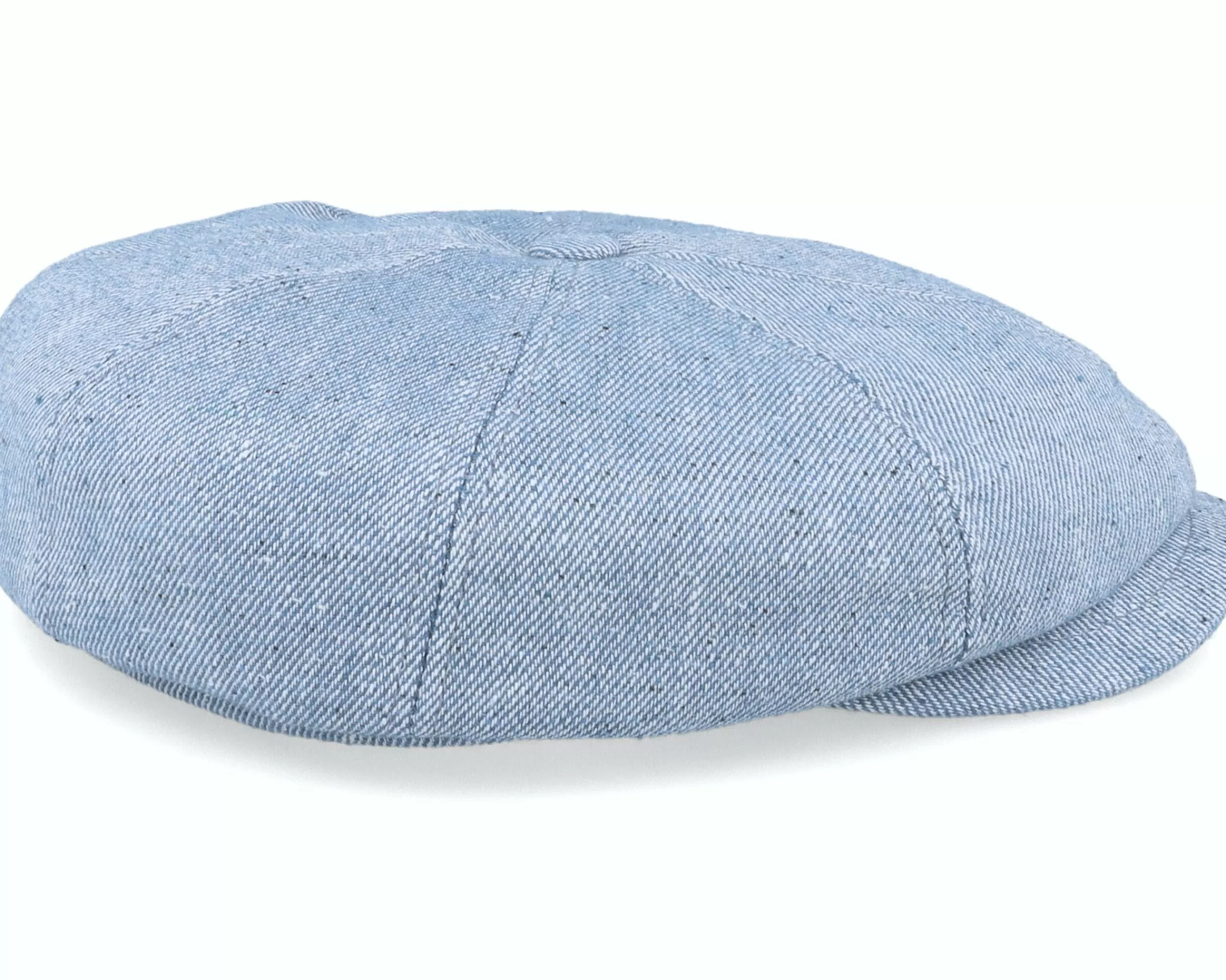 MJM Hats Blue Line Brett Linen Mix Light Blue Flat Cap - -Unisex Flat Caps