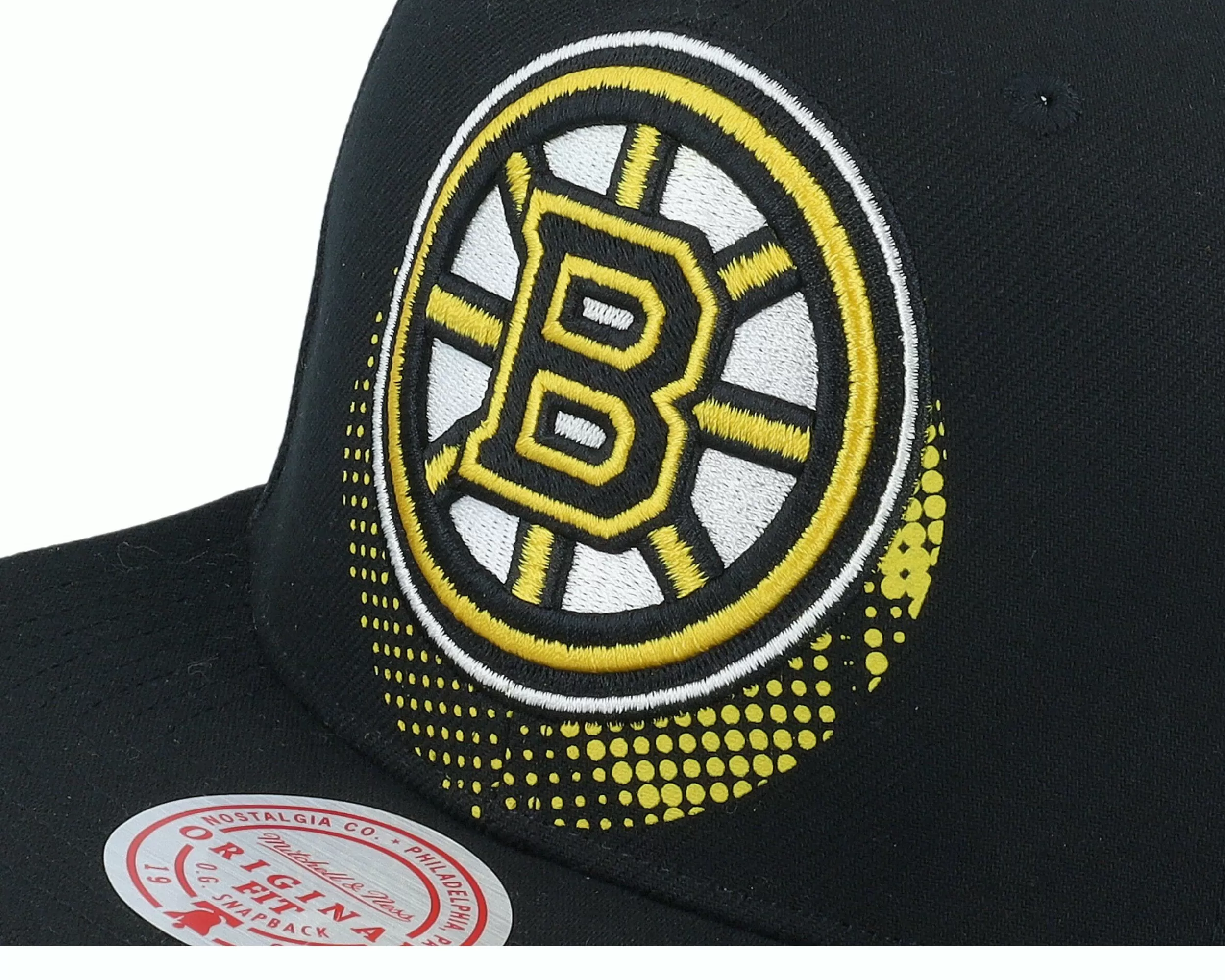 Mitchell & Ness Boston Bruins Big Face 7.0 Vintage Black Snapback - -Unisex Snapback