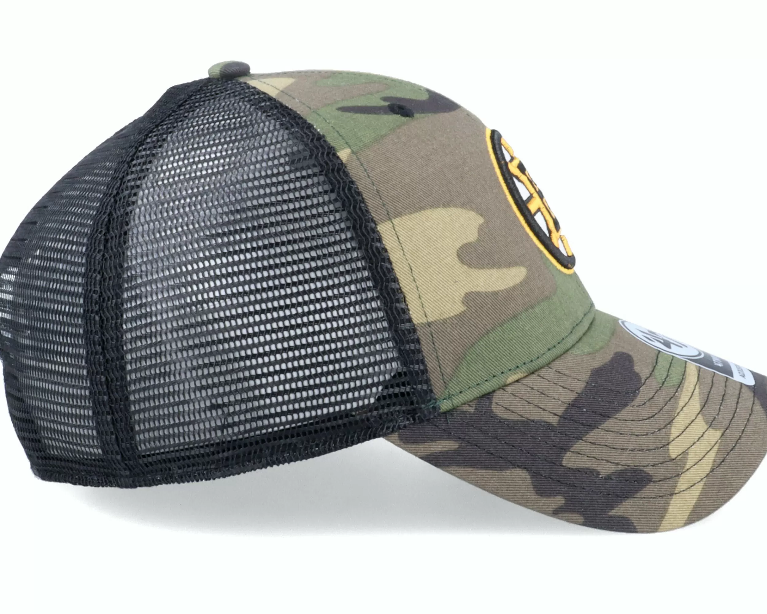 47 Brand Boston Bruins Branson 47 Mvp Camo/Black Trucker - -Unisex Trucker