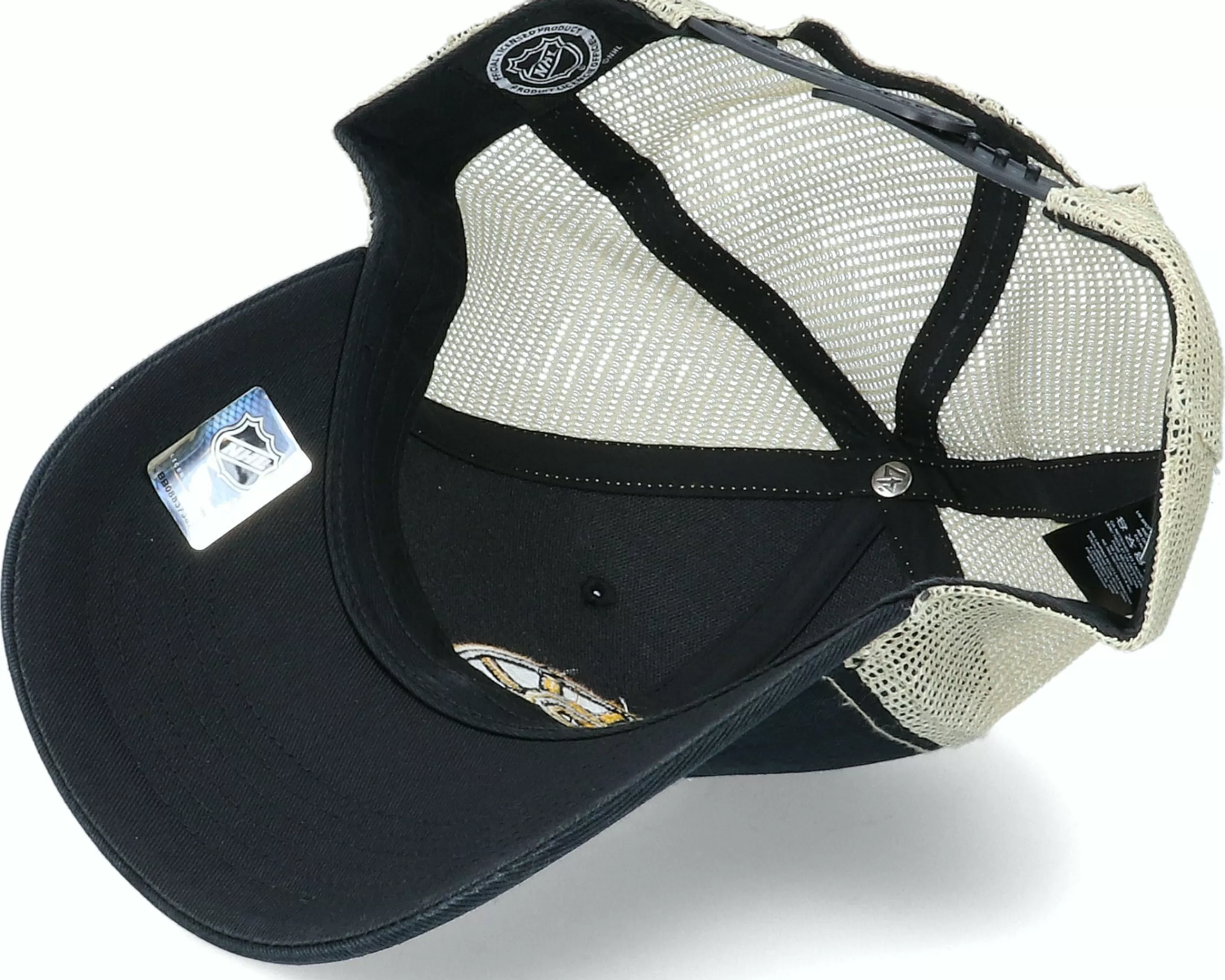 47 Brand Boston Bruins Flagship Wash Mvp Black/Beige Trucker - -Unisex Trucker