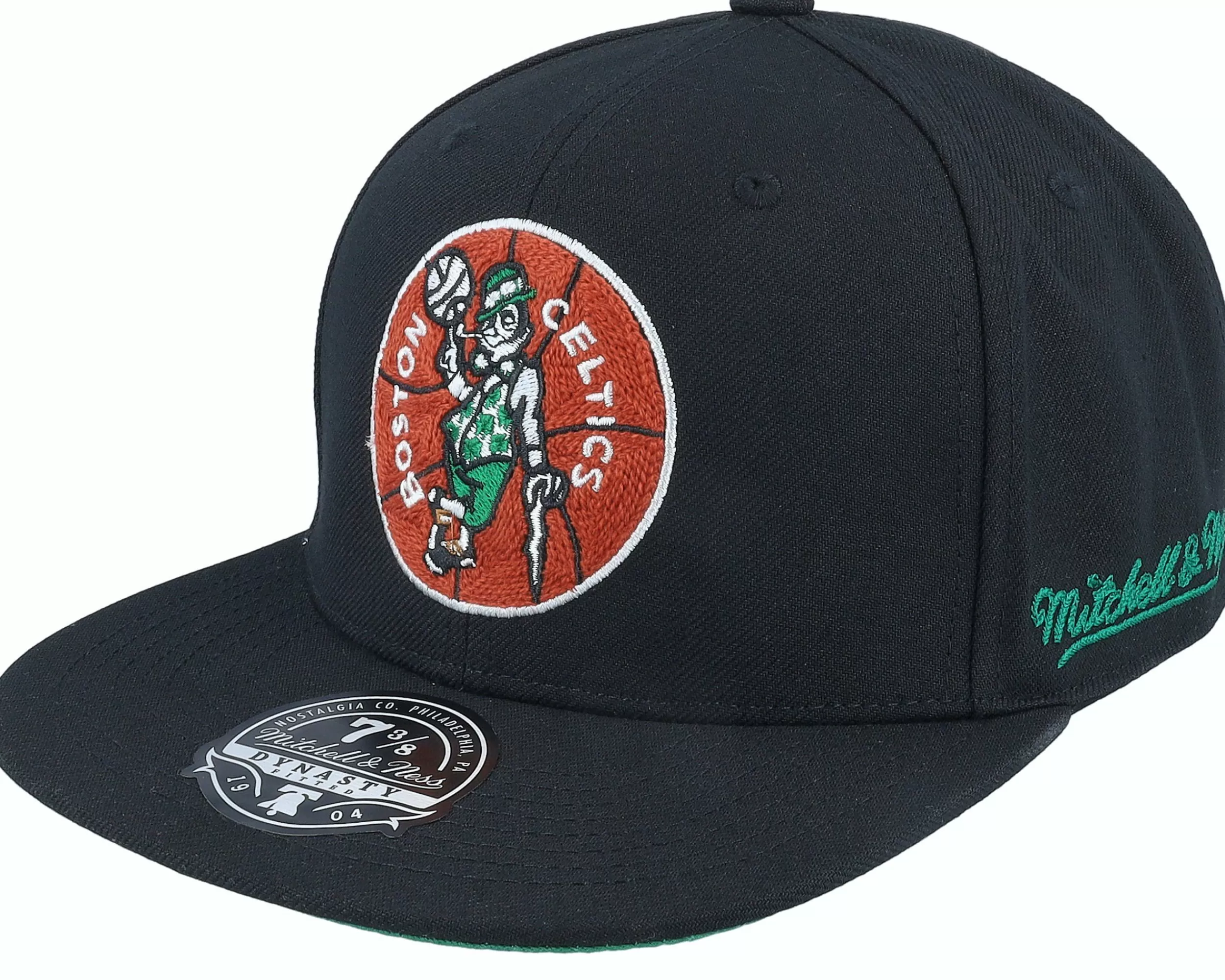 Mitchell & Ness Boston Celtics Chain Stitch Black Fitted - -Unisex Fitted