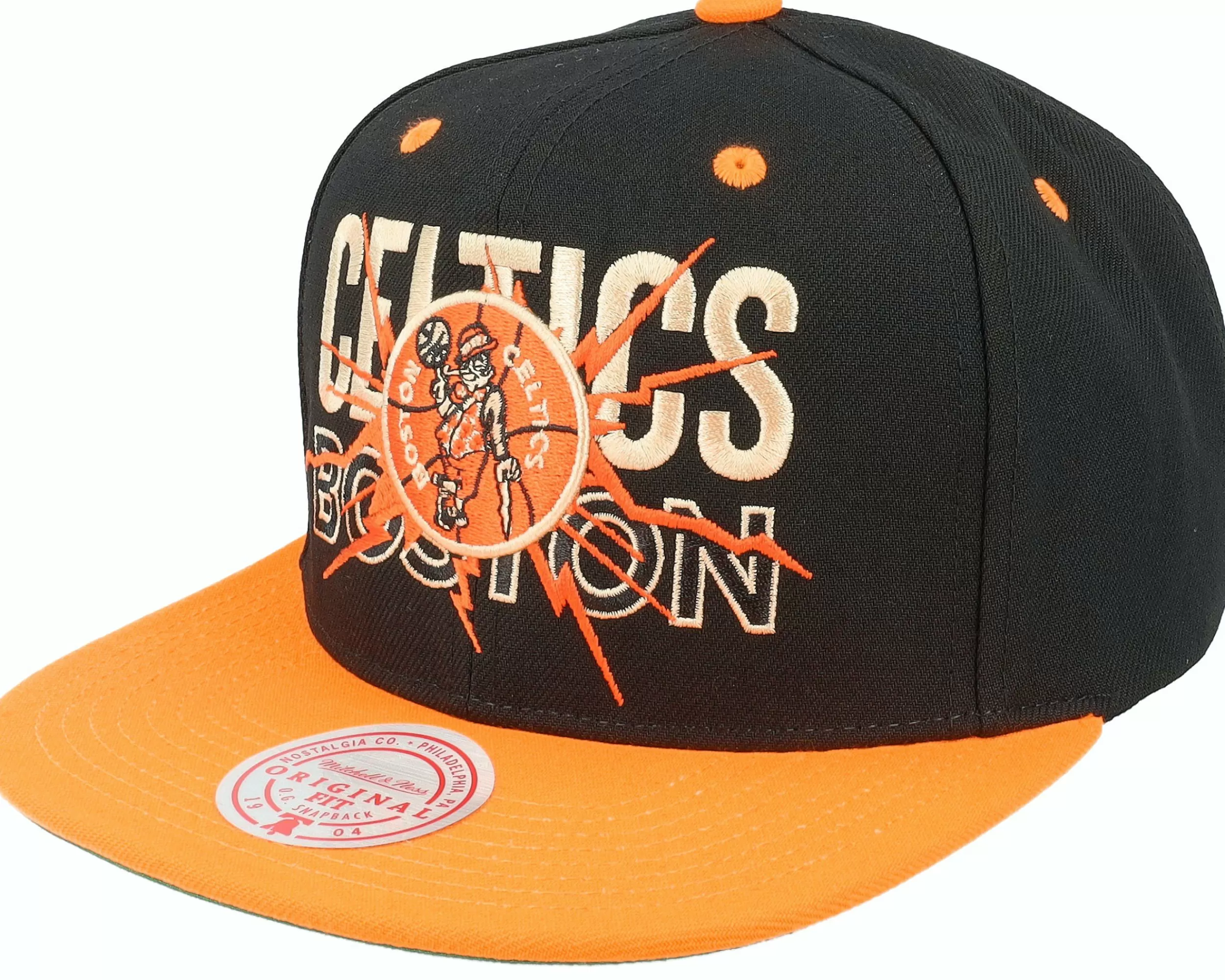 Mitchell & Ness Boston Celtics Shattered Black/Orange Snapback - -Unisex Snapback