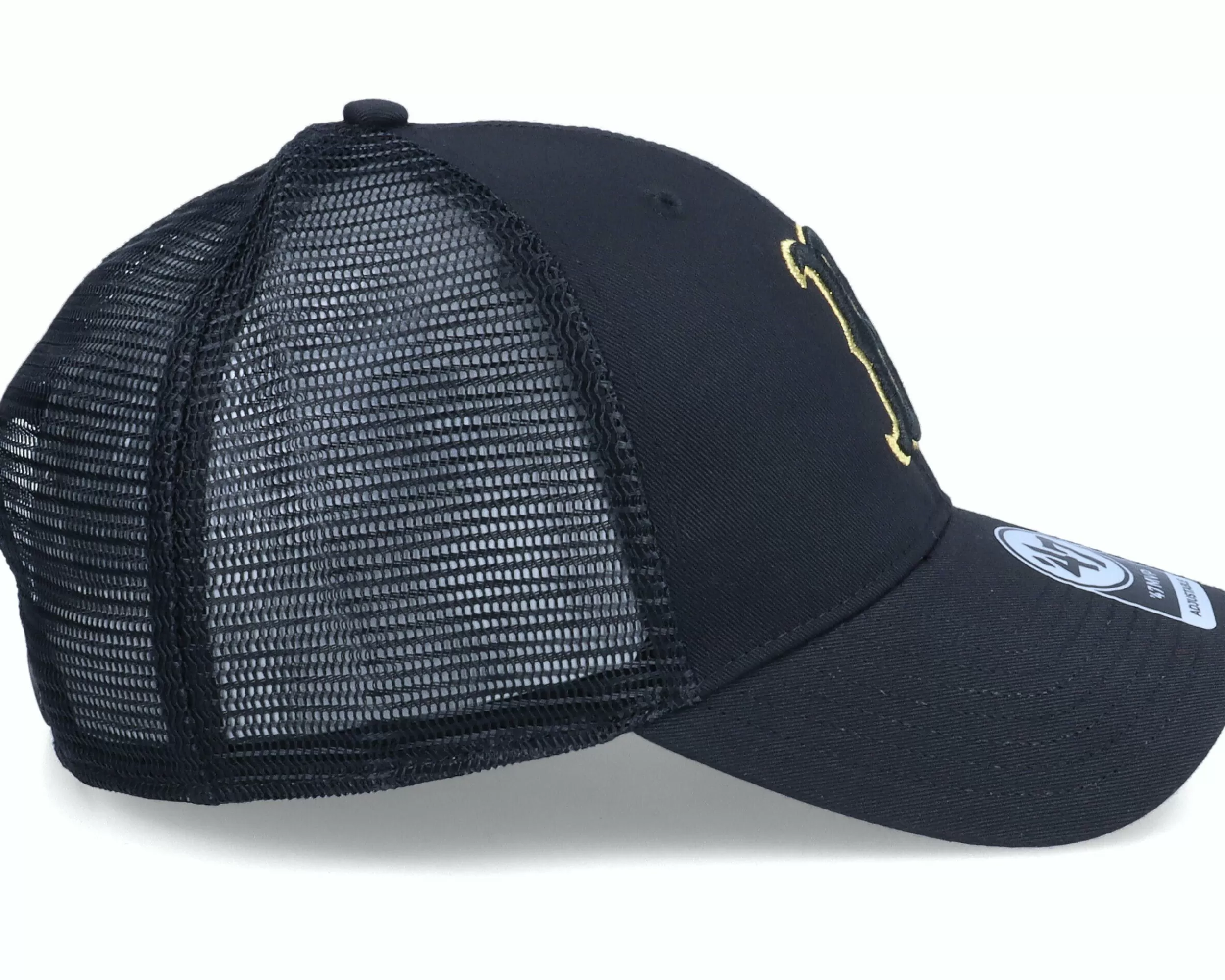 47 Brand Boston Red Sox Branson Metallic Mvp Black/Gold Outline Trucker - -Unisex Trucker