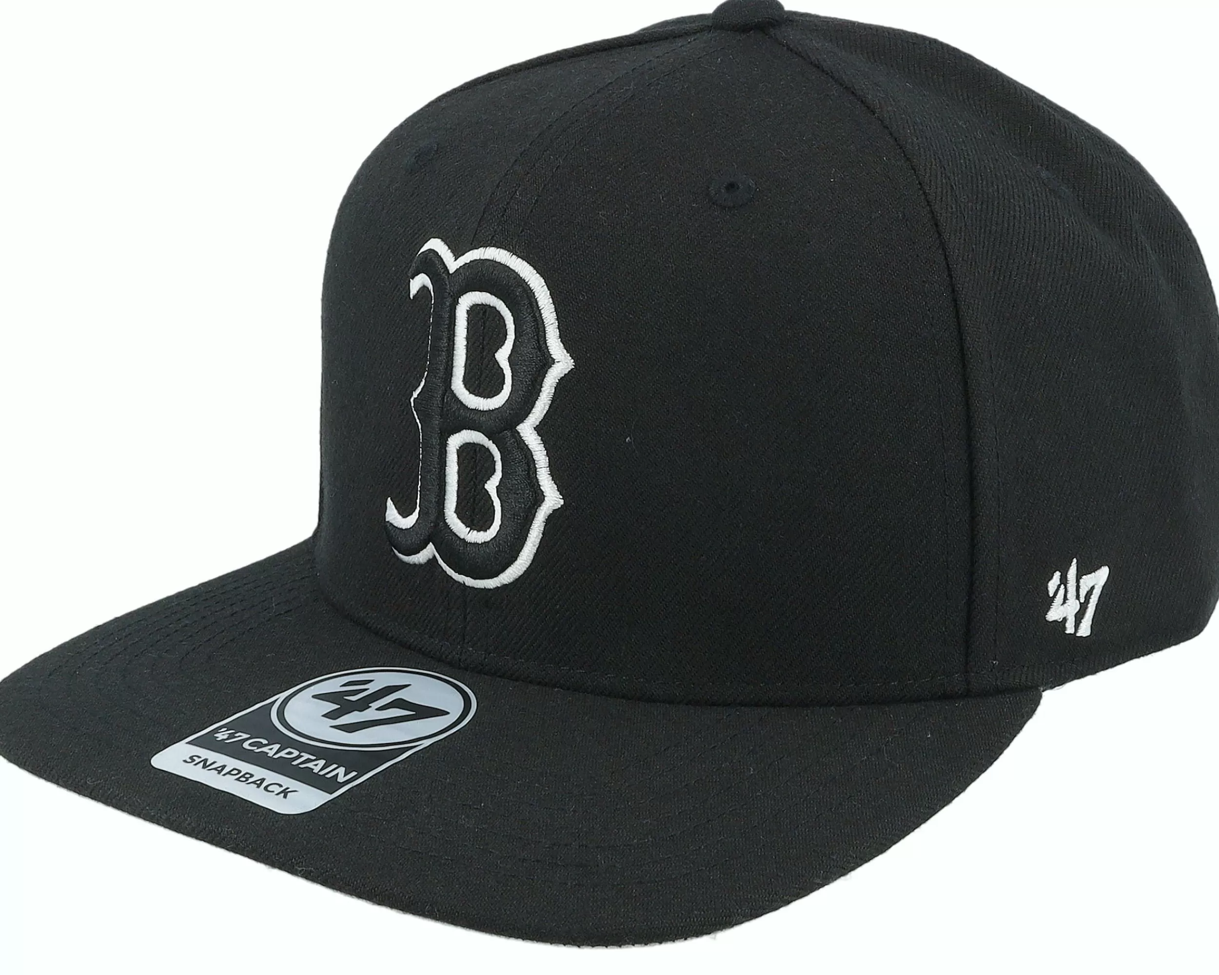 47 Brand Boston Red Sox No Shot Captain Black Snapback - -Unisex Snapback