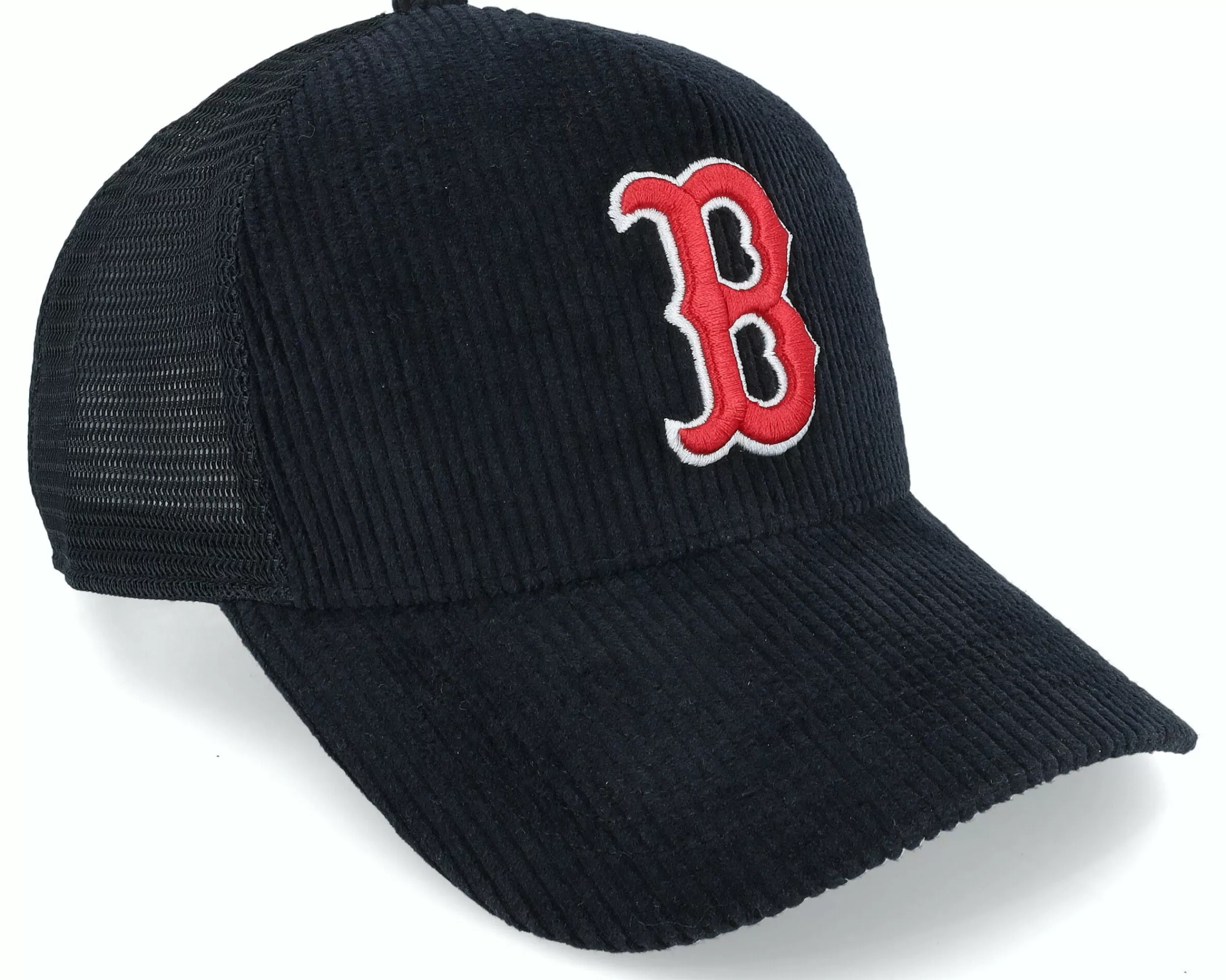 47 Brand Boston Red Sox Thick Corduroy Mesh Mvp Black Trucker - -Unisex Trucker