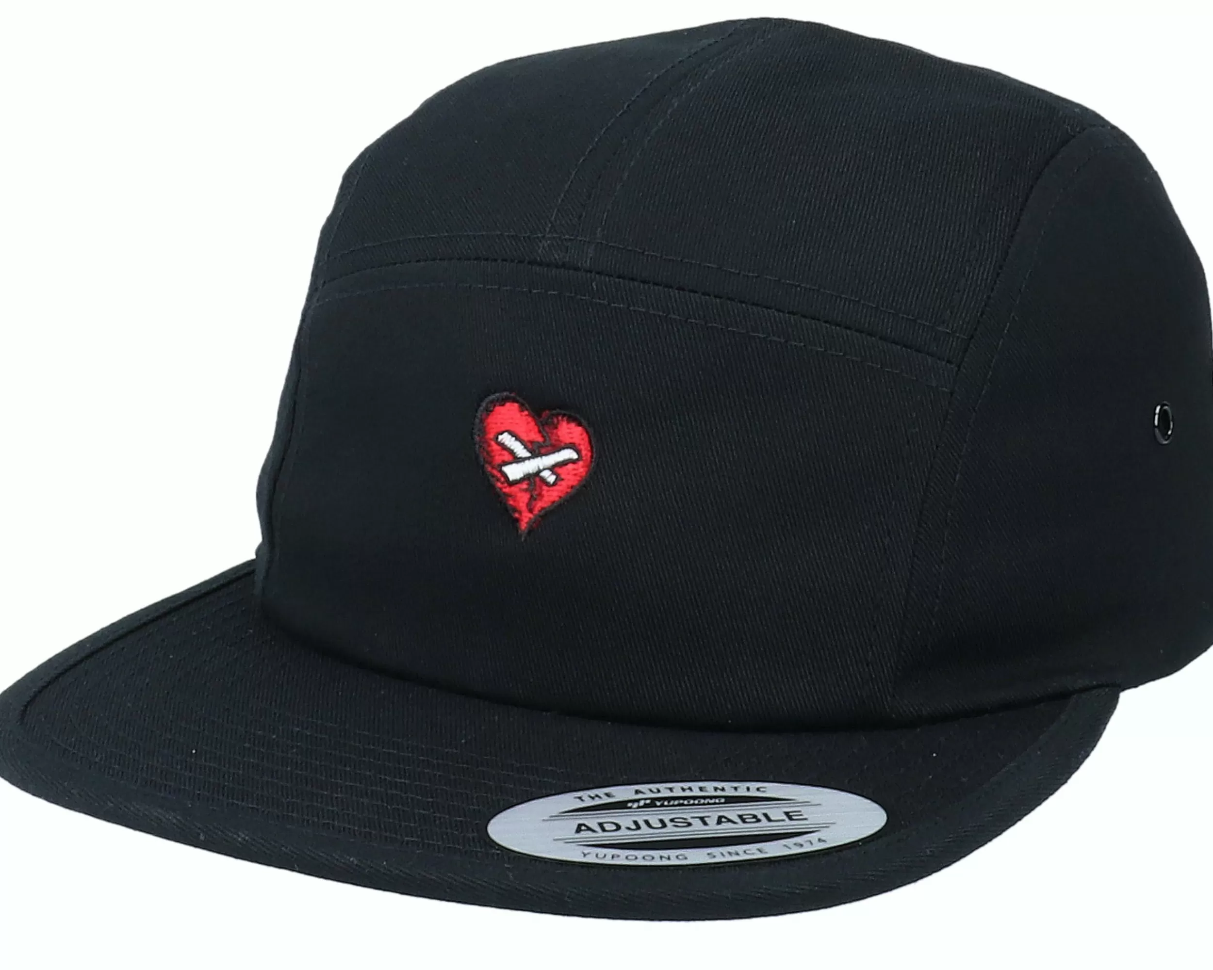 Iconic Broken Mended Heart Black 5-Panel - -Unisex 5-Panel