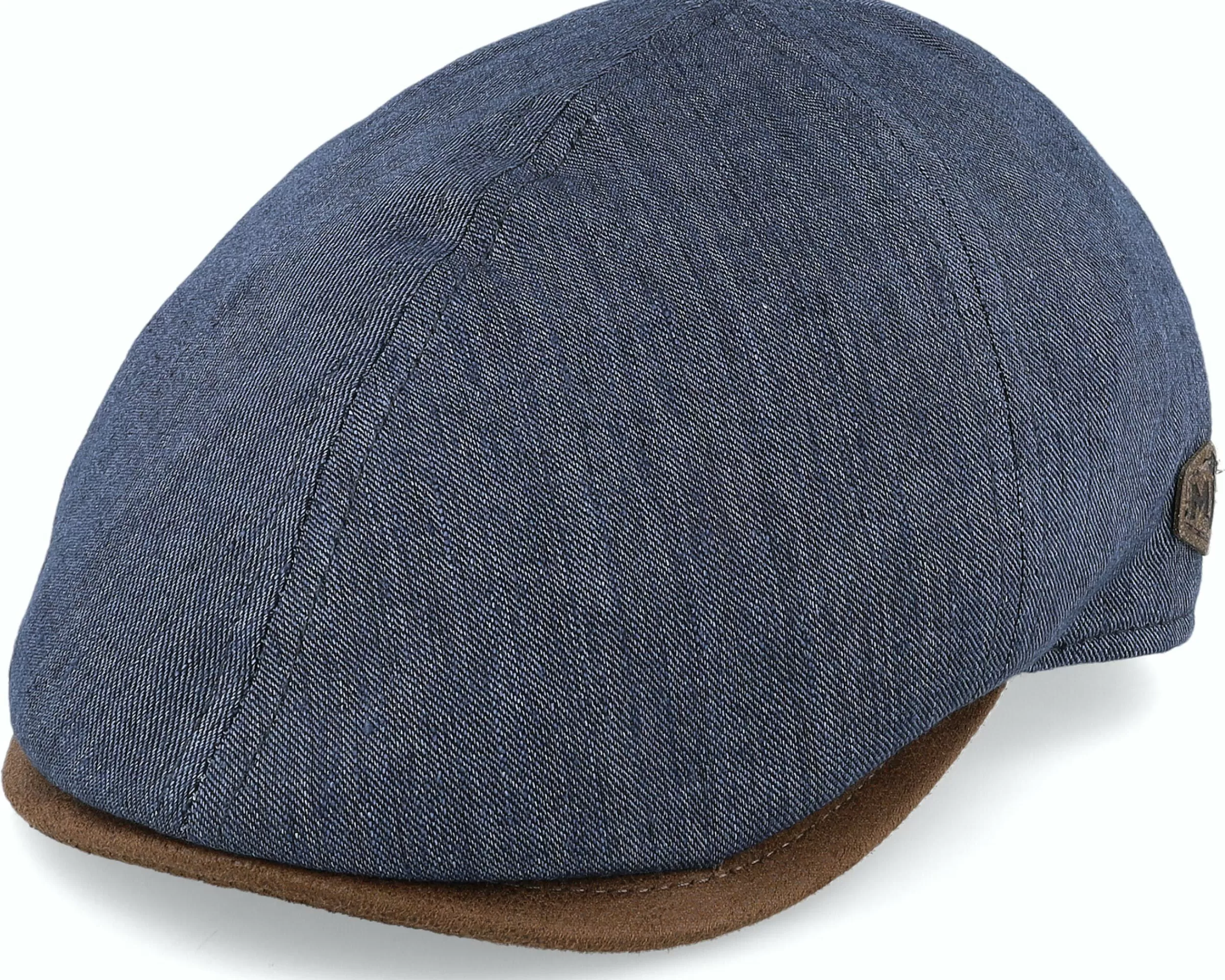 MJM Hats Broker Linen/Cotton Blue Flat Cap - -Unisex Flat Caps