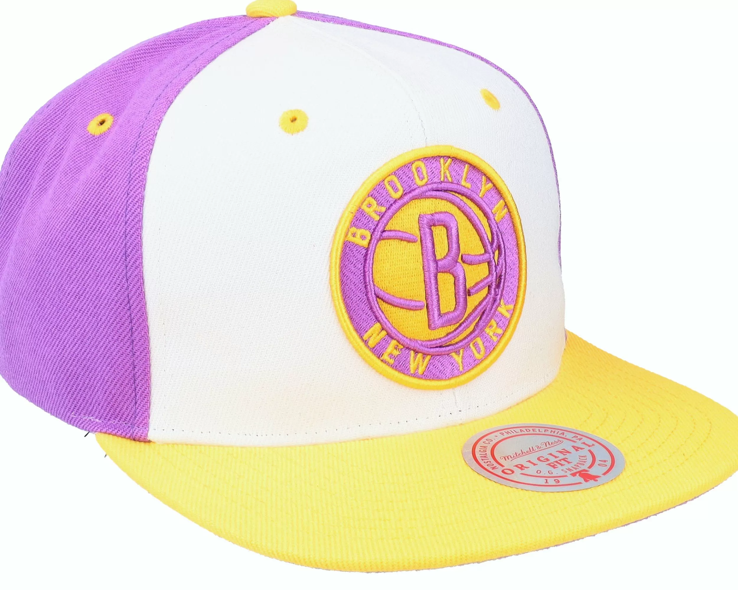 Mitchell & Ness Brooklyn Nets Brotherhood Nba White/Purple Snapback - -Unisex Snapback