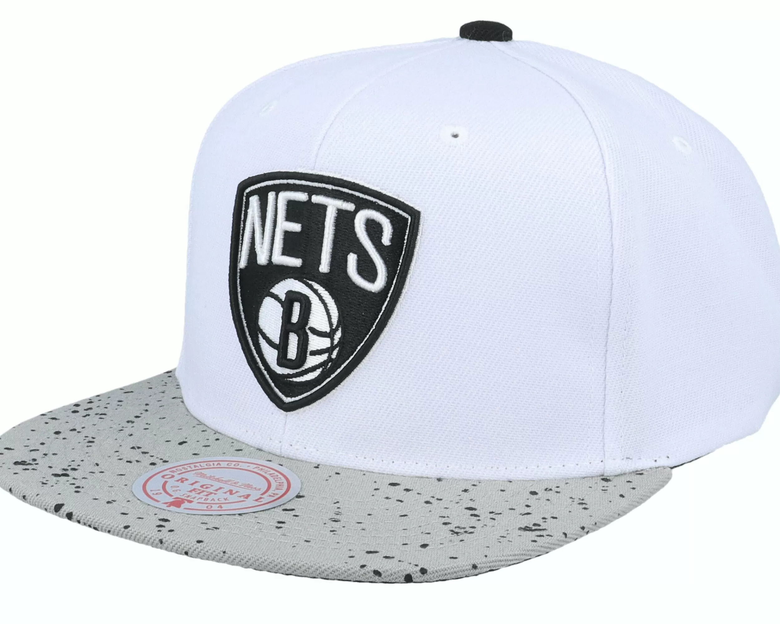 Mitchell & Ness Brooklyn Nets Cement Top White/Silver Snapback - -Unisex Snapback