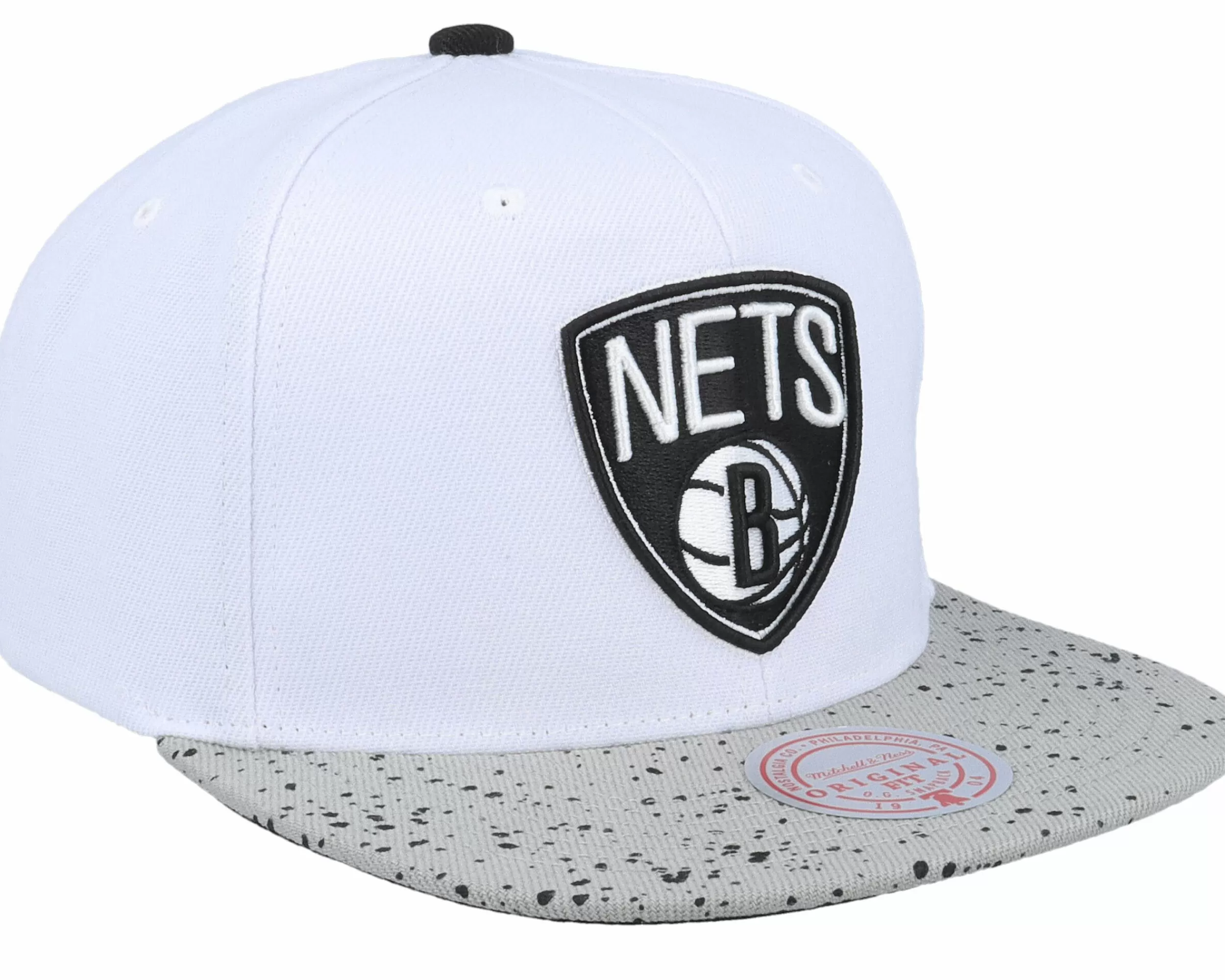 Mitchell & Ness Brooklyn Nets Cement Top White/Silver Snapback - -Unisex Snapback