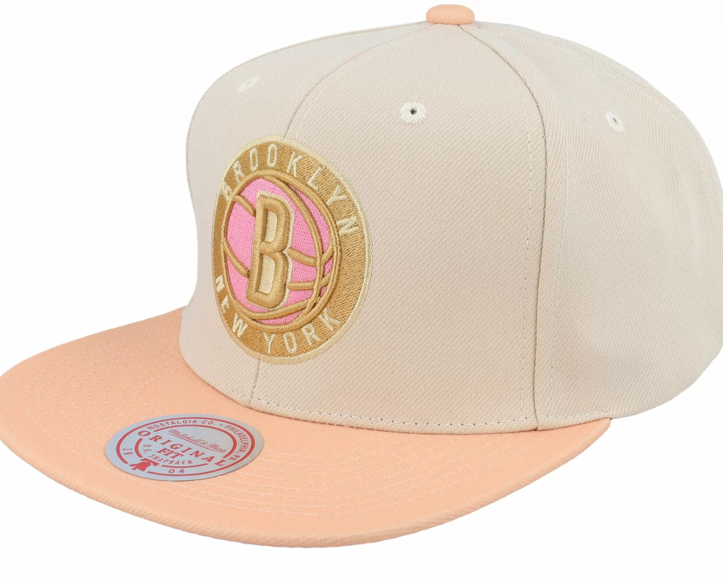 Mitchell & Ness Brooklyn Nets Lovers Lane Off White Snapback - -Unisex Snapback