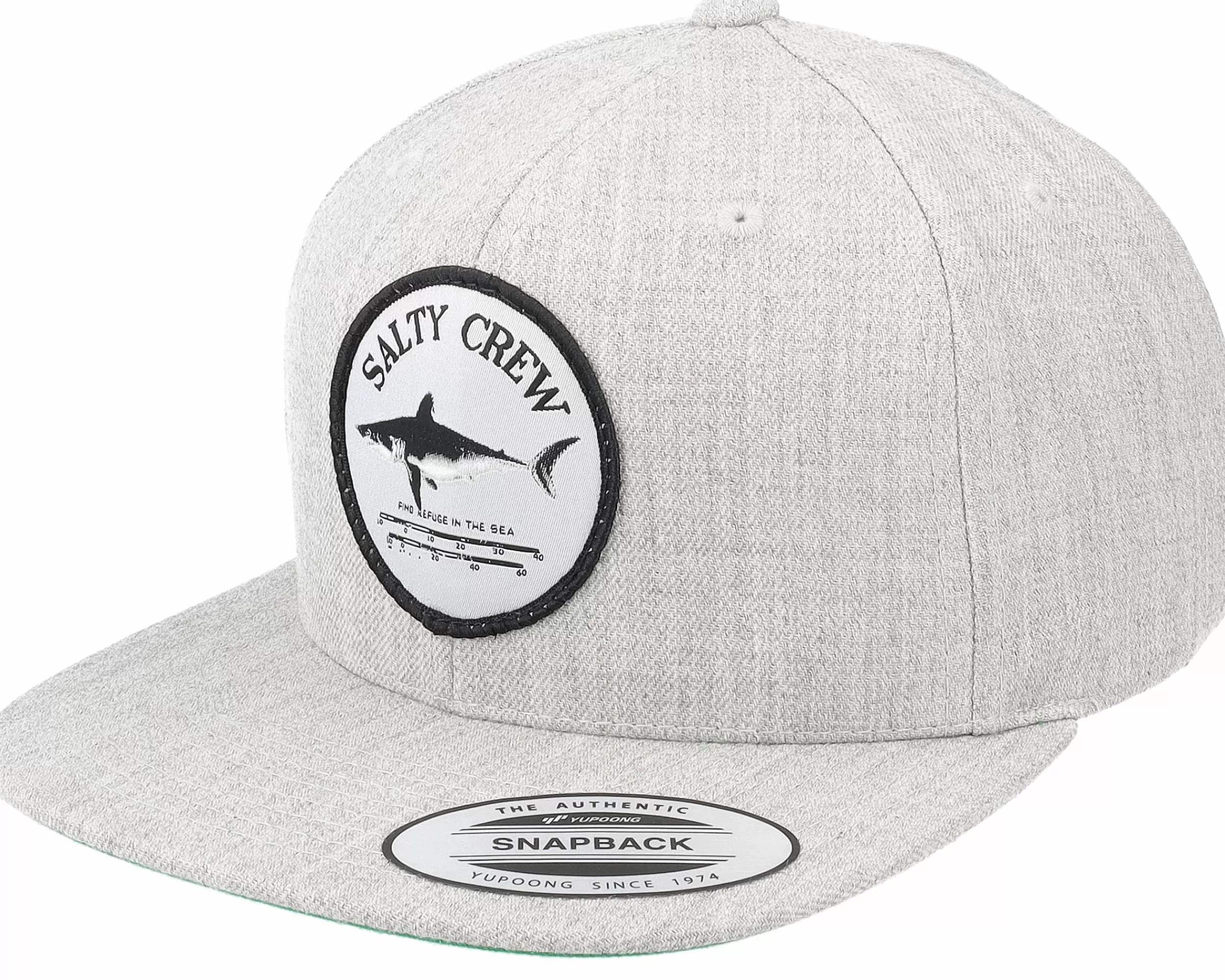 Salty Crew Bruce 6 Panel Heather Grey Snapback - -Unisex Snapback