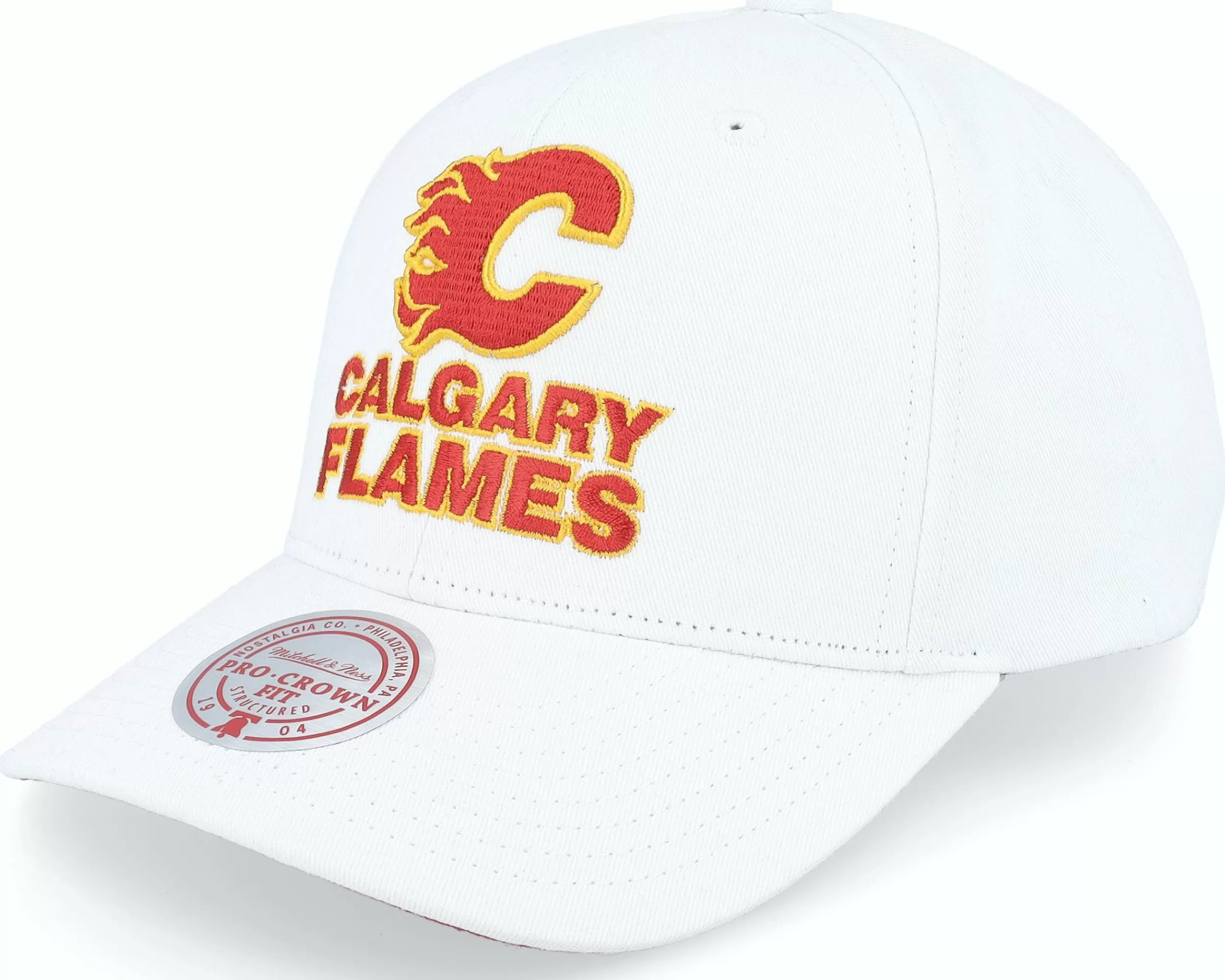 Mitchell & Ness Calgary Flames All In Pro White Adjustable - -Unisex Adjustable