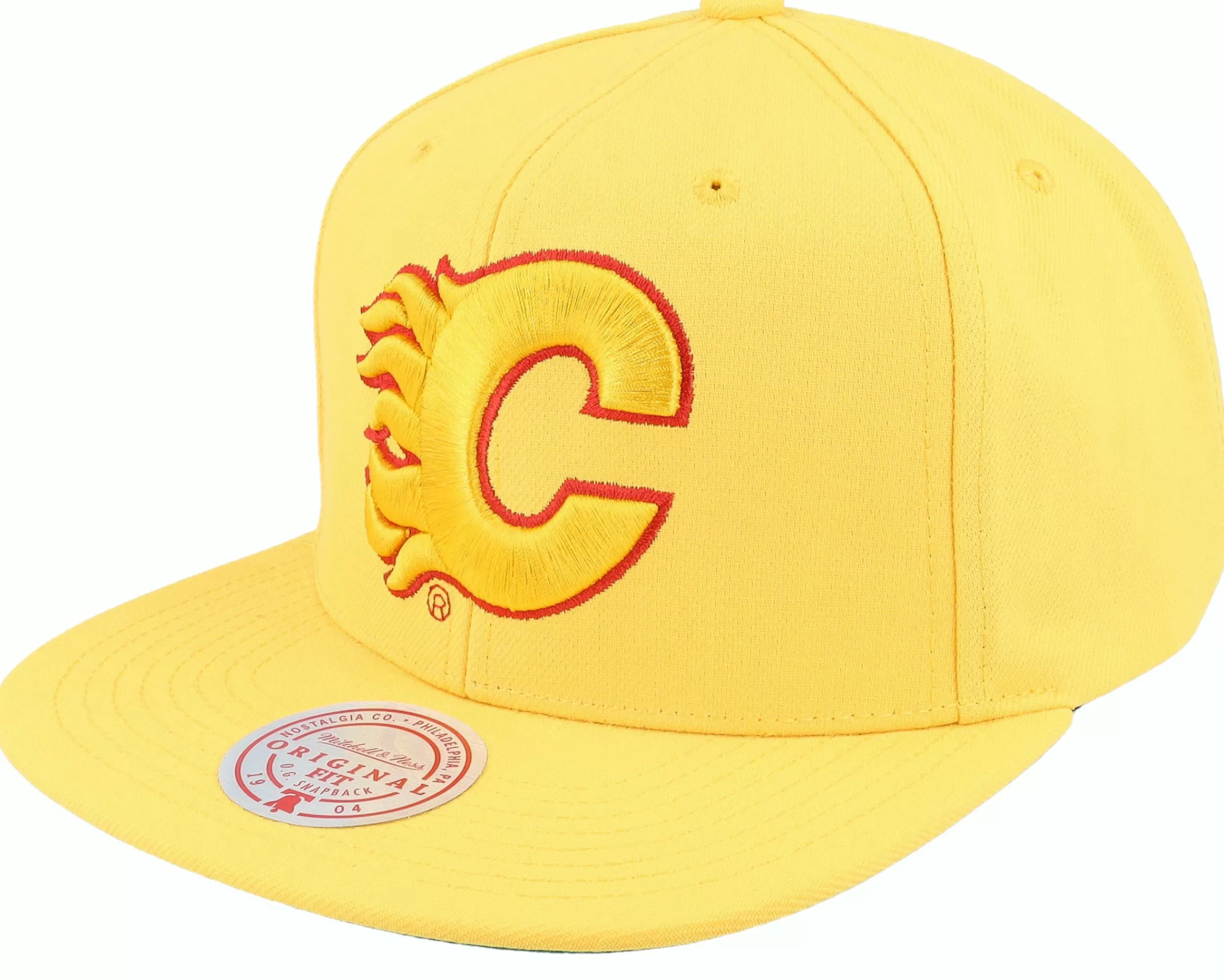 Mitchell & Ness Calgary Flames Alternate Flip Yellow Snapback - -Unisex Snapback