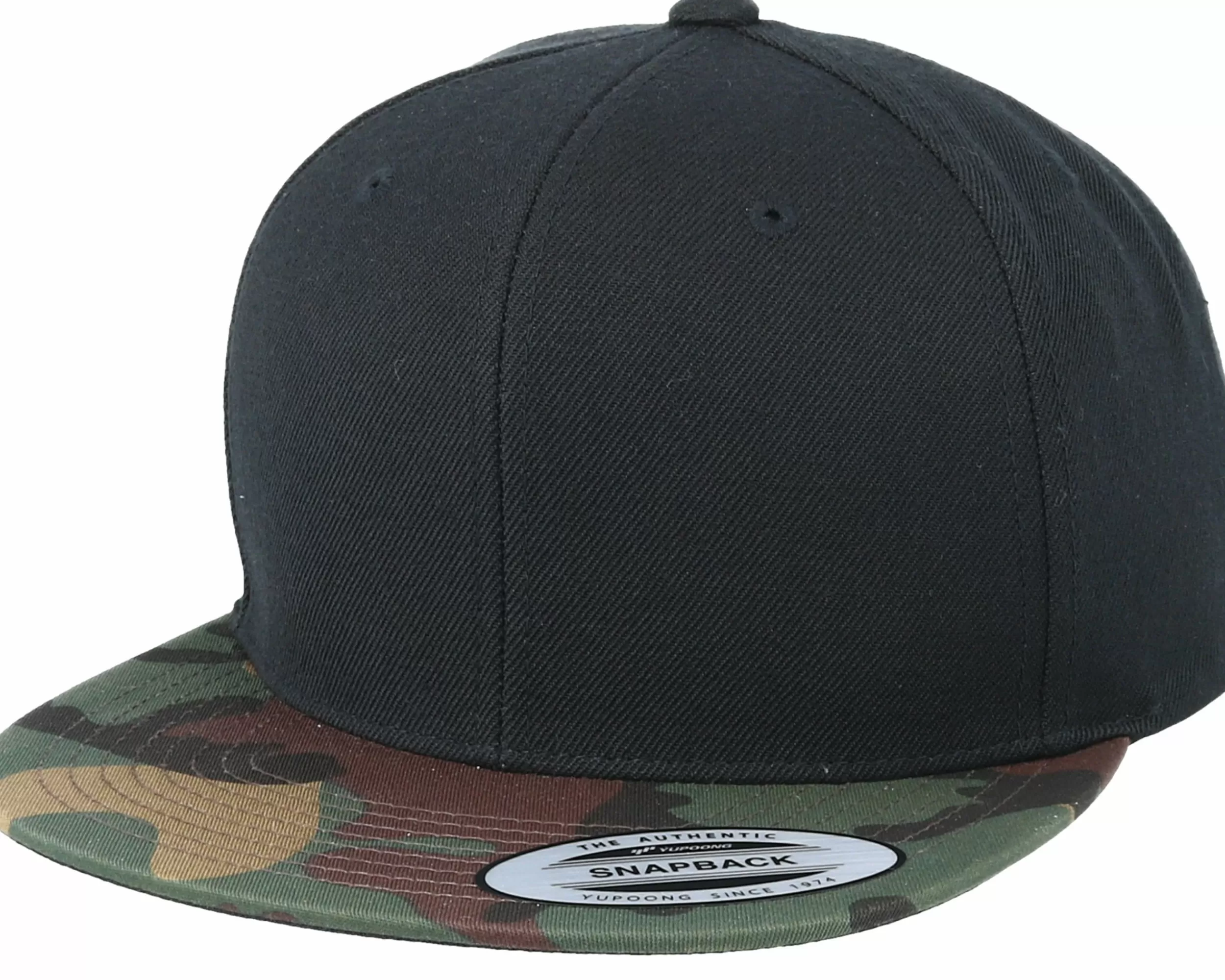 Yupoong Camo Black Snapback - -Unisex Snapback