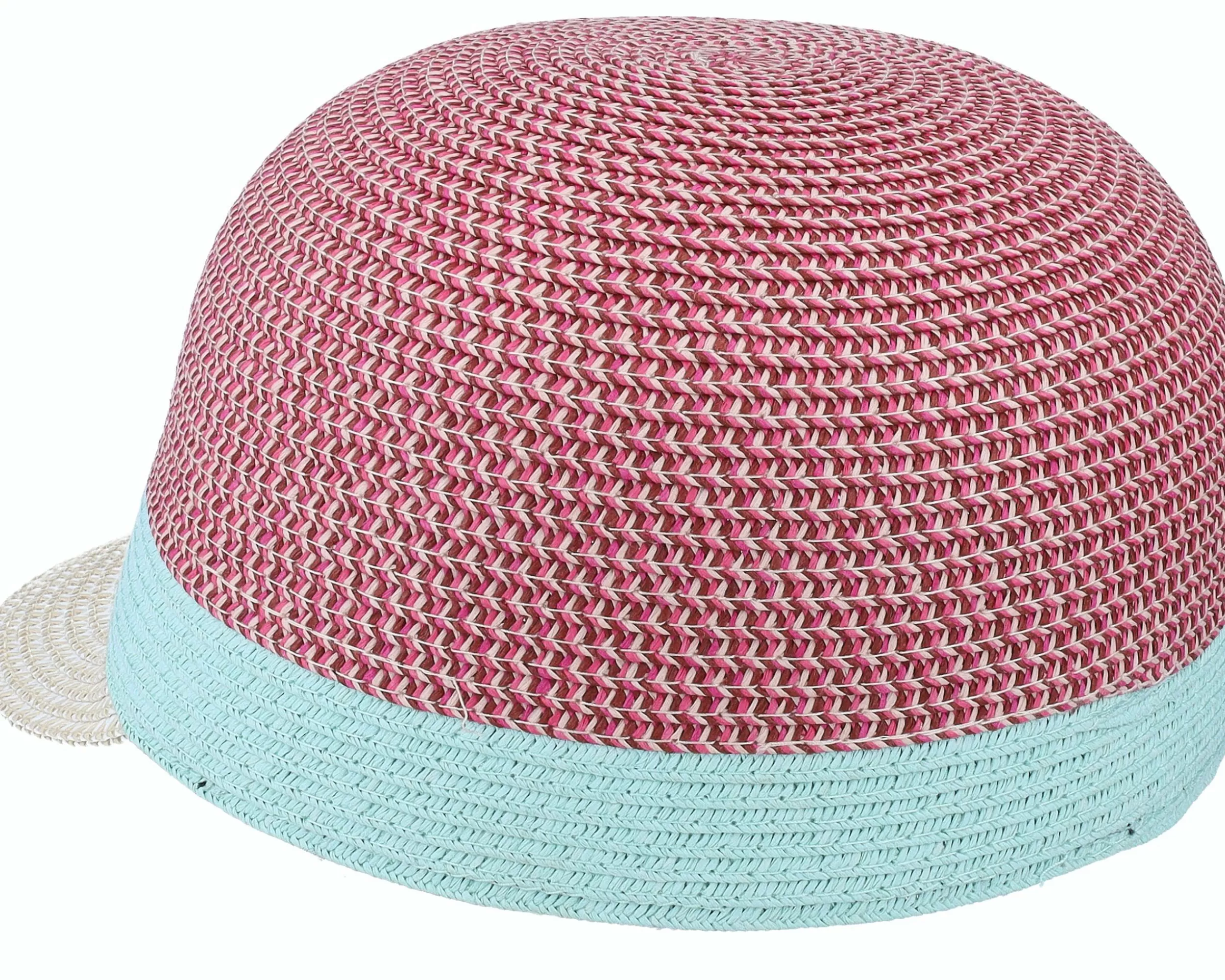 Seeberger Cap In Stripe Design Fuchsia-Aqua Fitted - -Unisex Fitted