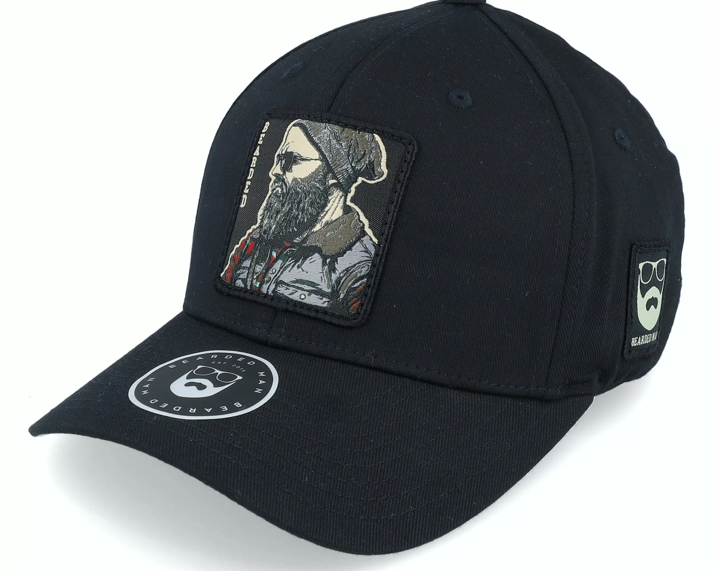 Bearded Man Cap Man Modern Black Flexfit Wooly Combed - -Unisex Flexfit