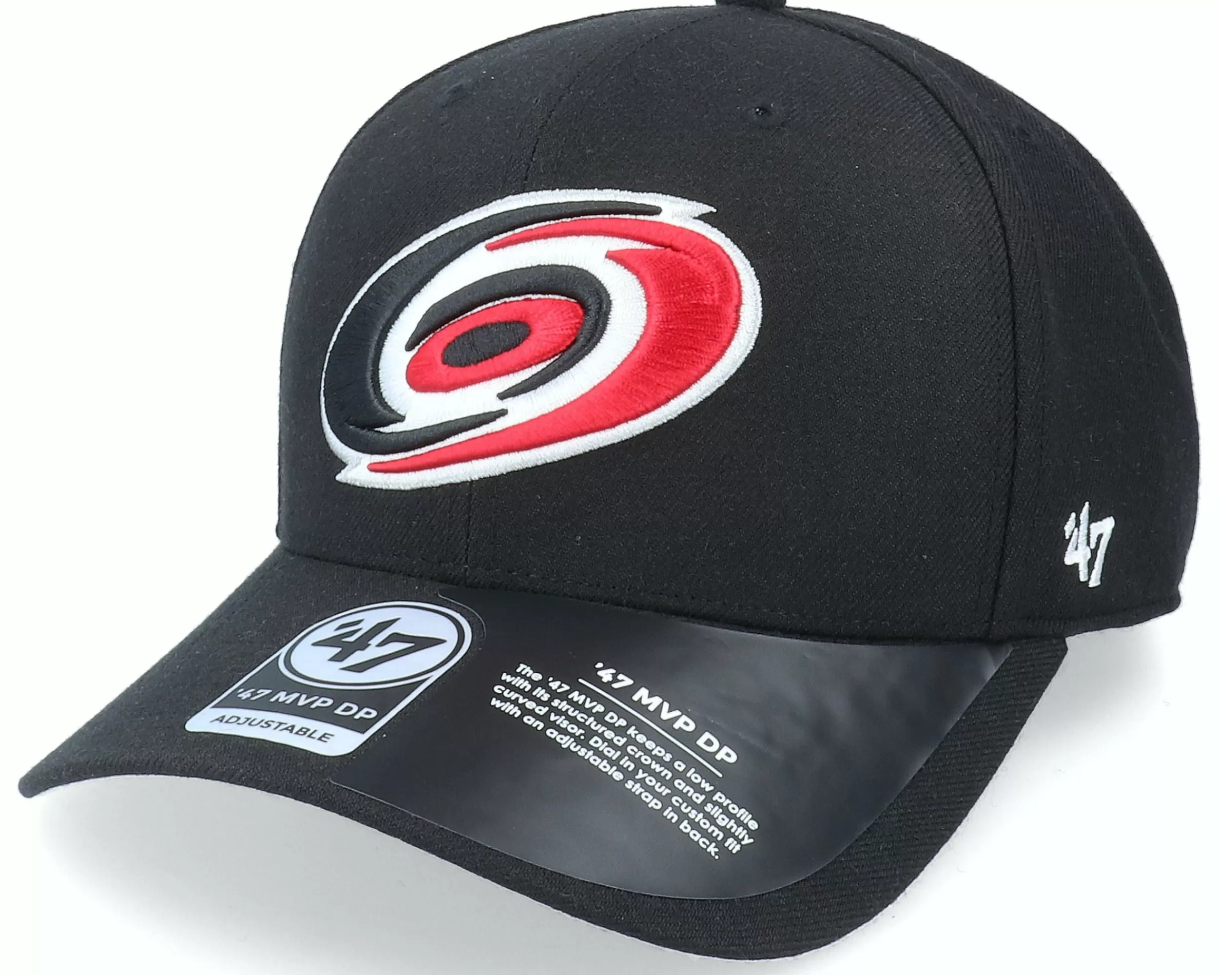 47 Brand Carolina Hurricanes Cold Zone Mvp Deep Profile Black Adjustable - -Unisex Adjustable