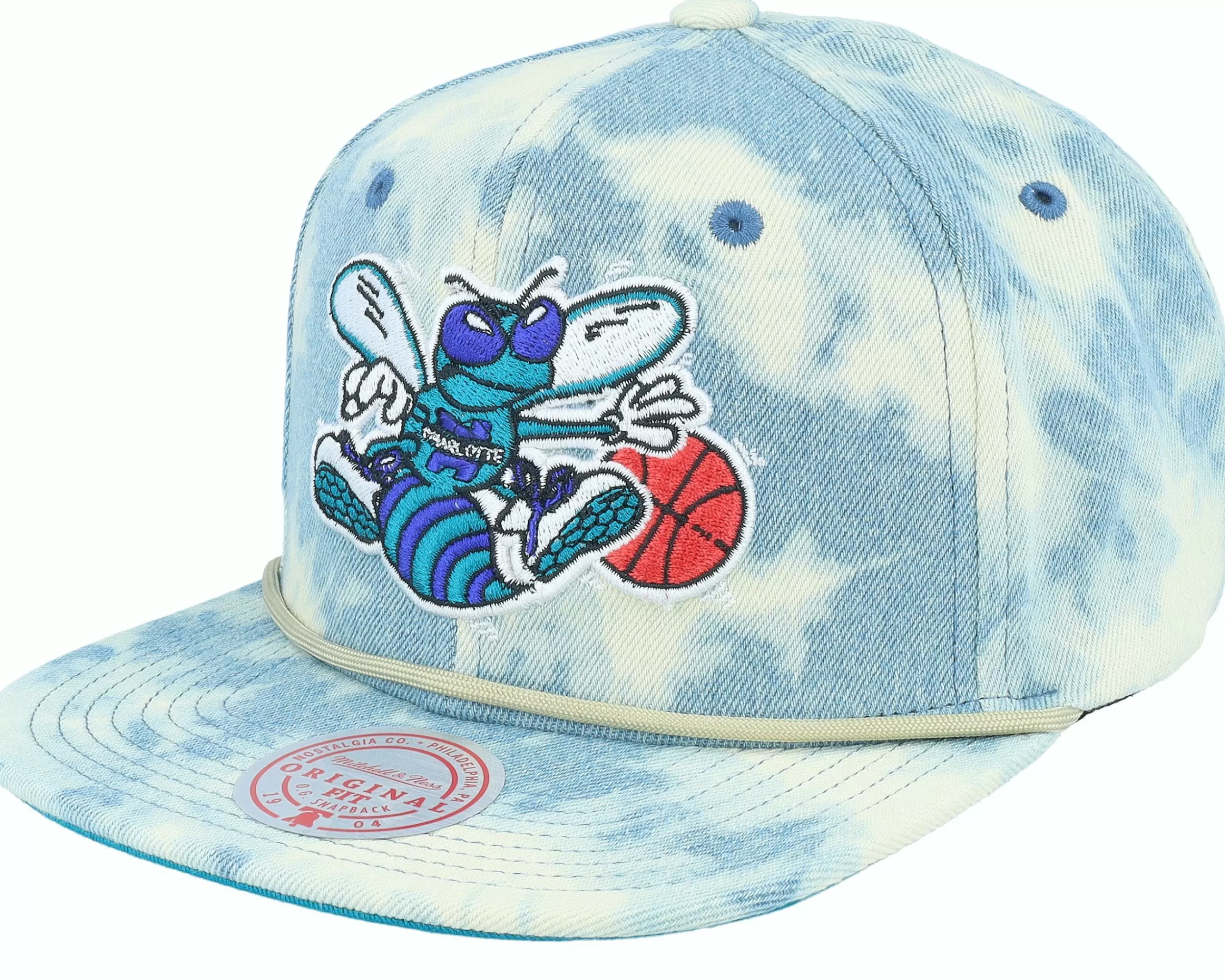 Mitchell & Ness Charlotte Hornets Acid Wash Blue Snapback - -Unisex Snapback