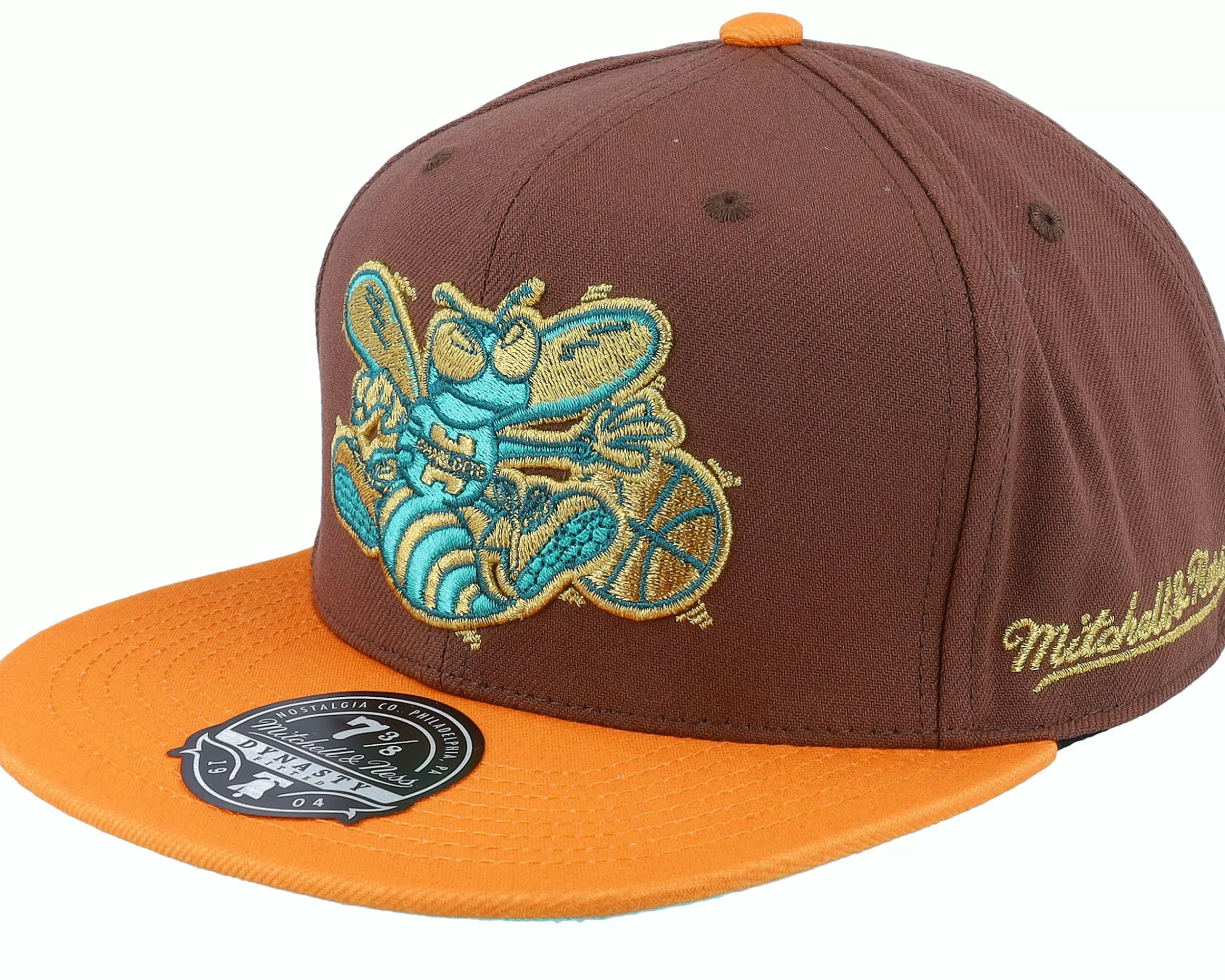 Mitchell & Ness Charlotte Hornets Copper Top Brown Fitted - -Unisex Fitted