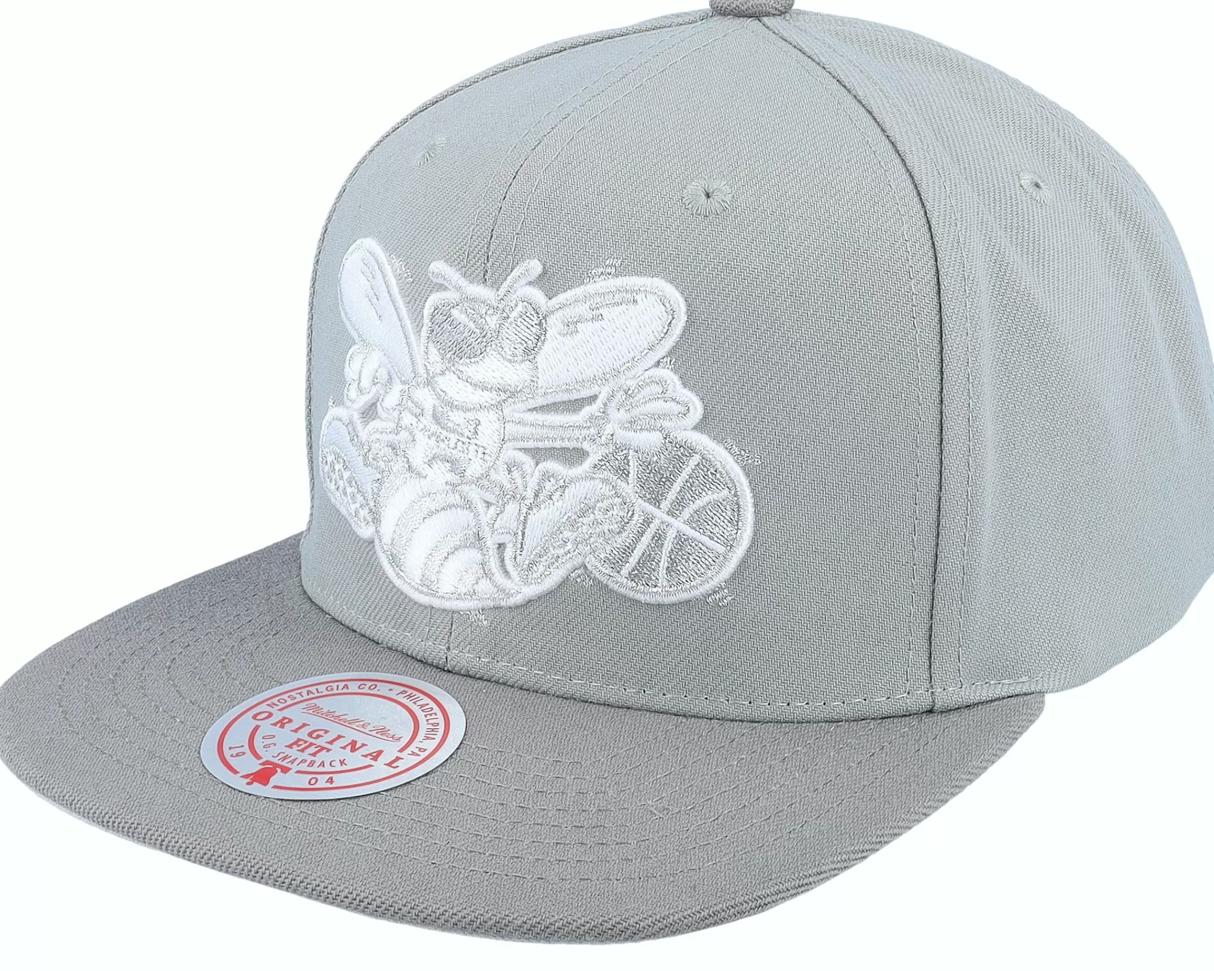 Mitchell & Ness Charlotte Hornets Metallic Grey Snapback - -Unisex Snapback