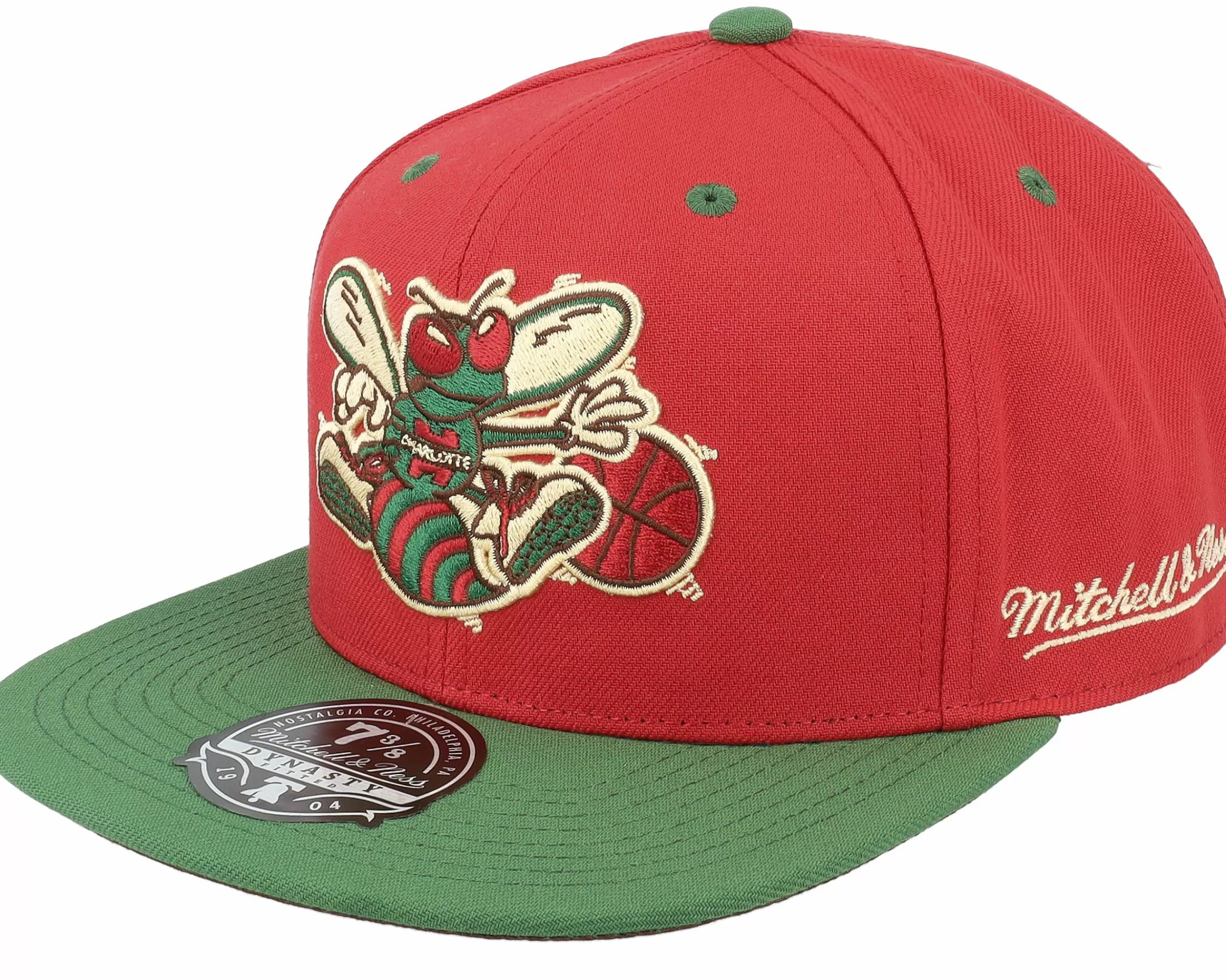 Mitchell & Ness Charlotte Hornets Nightmare Red/Green Fitted - -Unisex Fitted