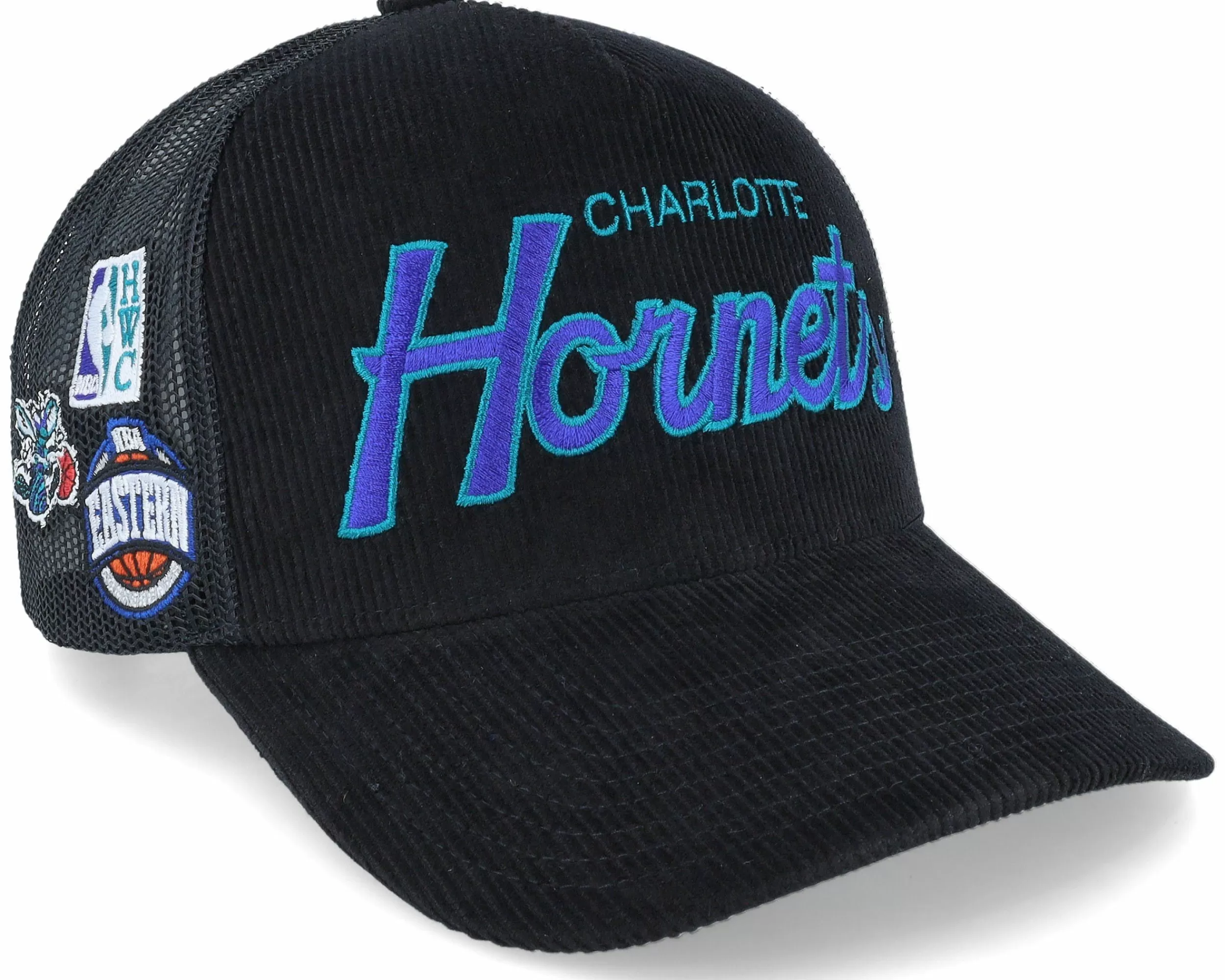 Mitchell & Ness Charlotte Hornets Times Up Black Trucker - -Unisex Trucker