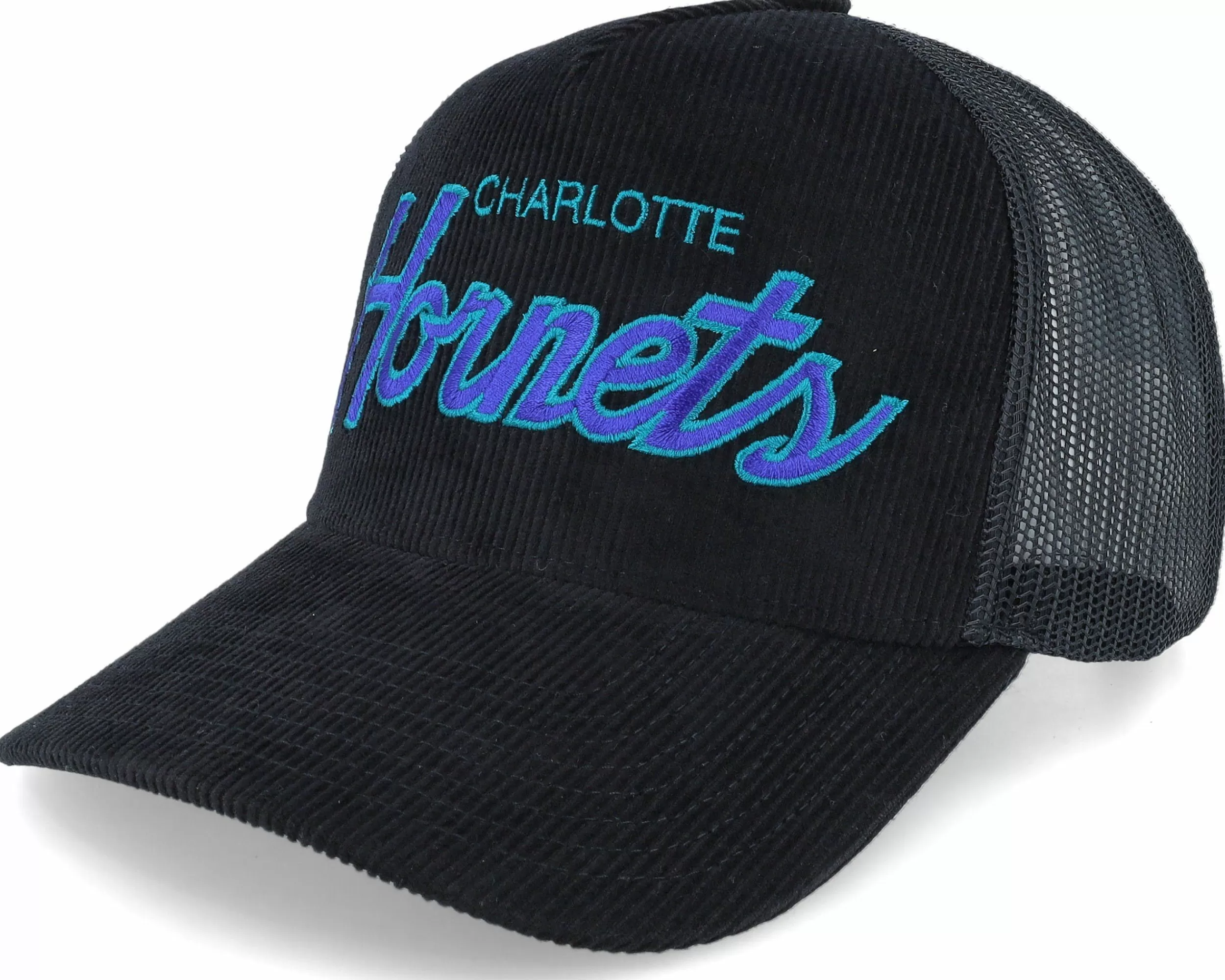 Mitchell & Ness Charlotte Hornets Times Up Black Trucker - -Unisex Trucker