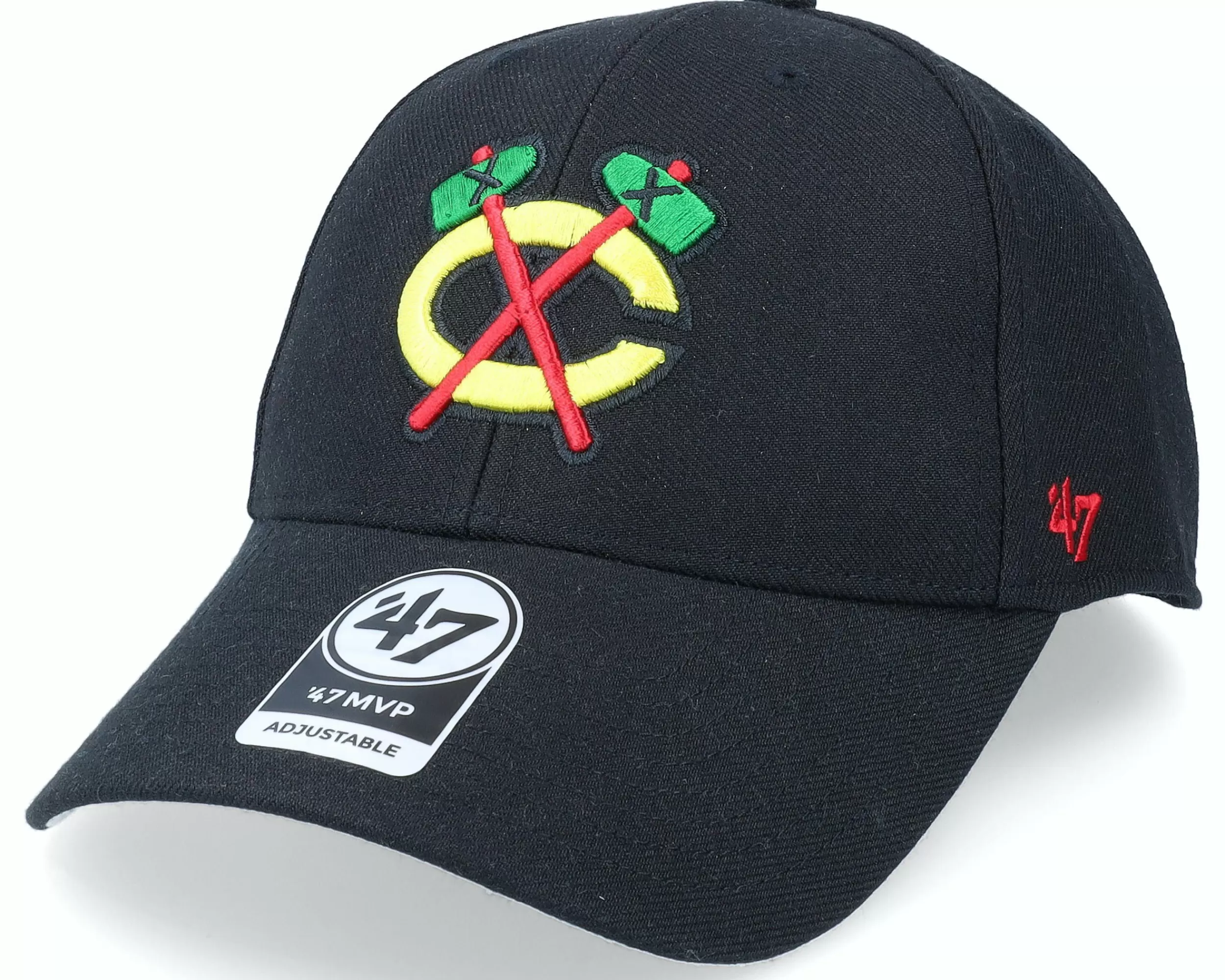 47 Brand Chicago Blackhawks Mvp Black Adjustable - -Unisex Adjustable