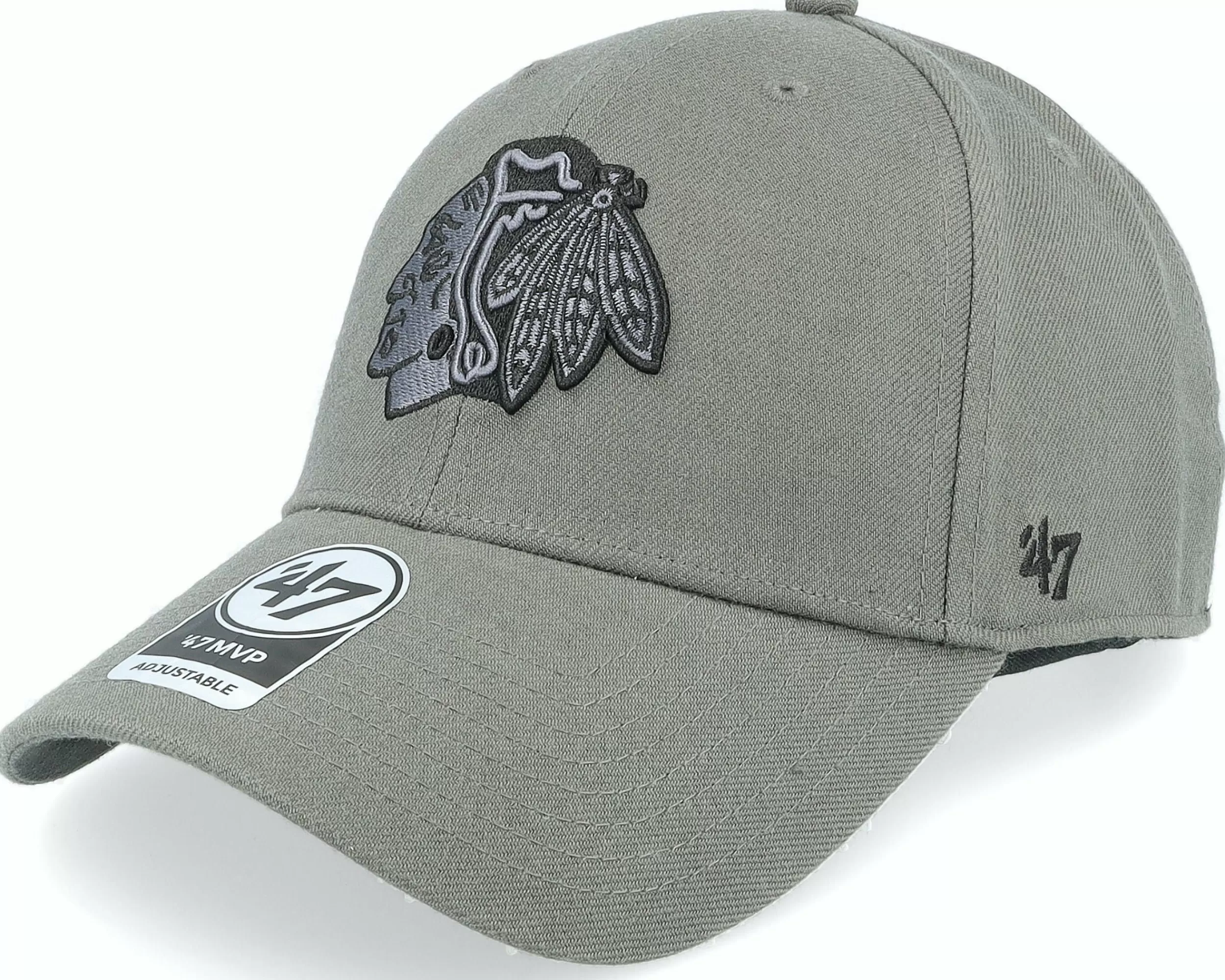 47 Brand Chicago Blackhawks Nhl '47 Mvp Charcoal Adjustable - -Unisex Adjustable