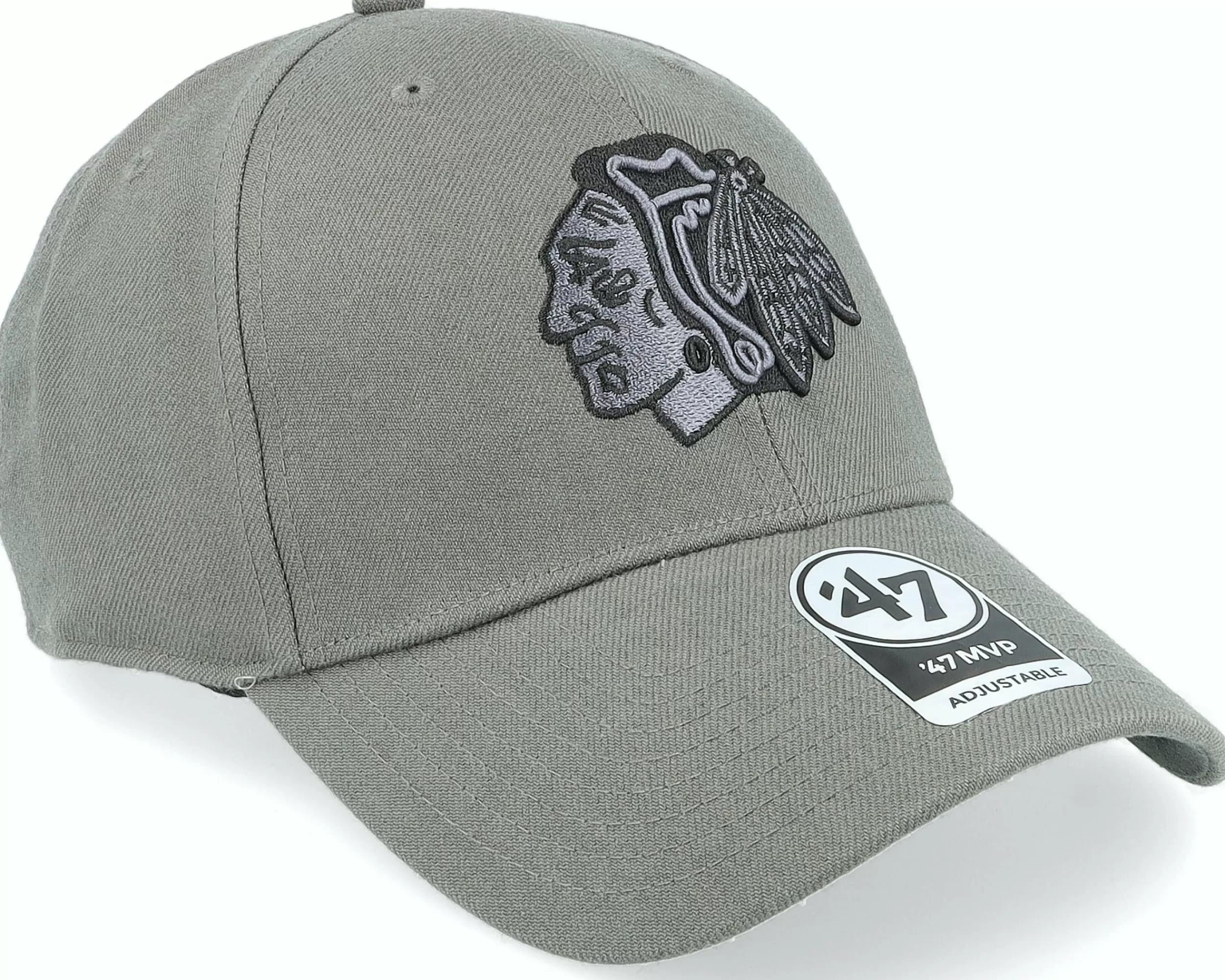 47 Brand Chicago Blackhawks Nhl '47 Mvp Charcoal Adjustable - -Unisex Adjustable