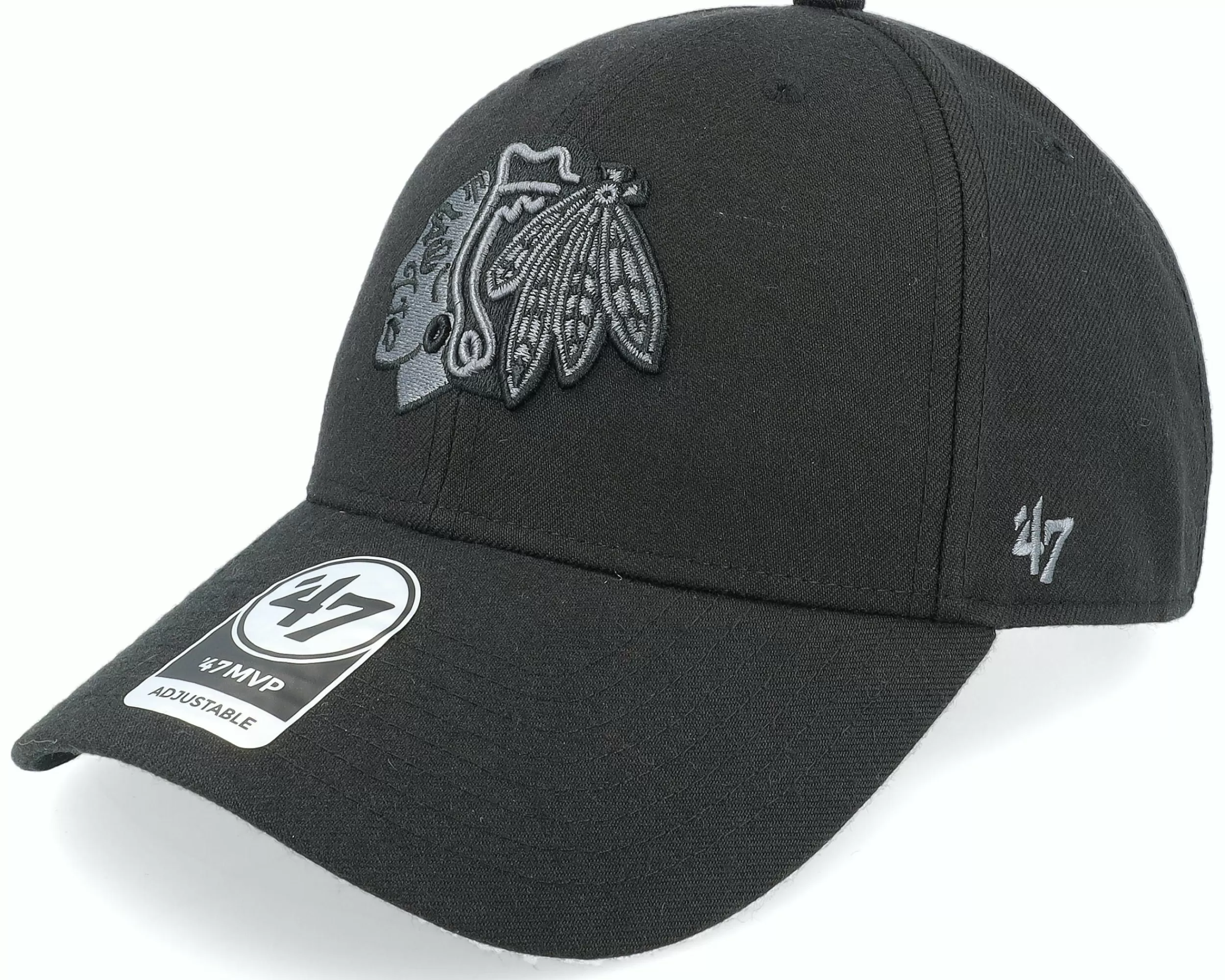 47 Brand Chicago Blackhawks Nhl Mvp Black Adjustable - -Unisex Adjustable