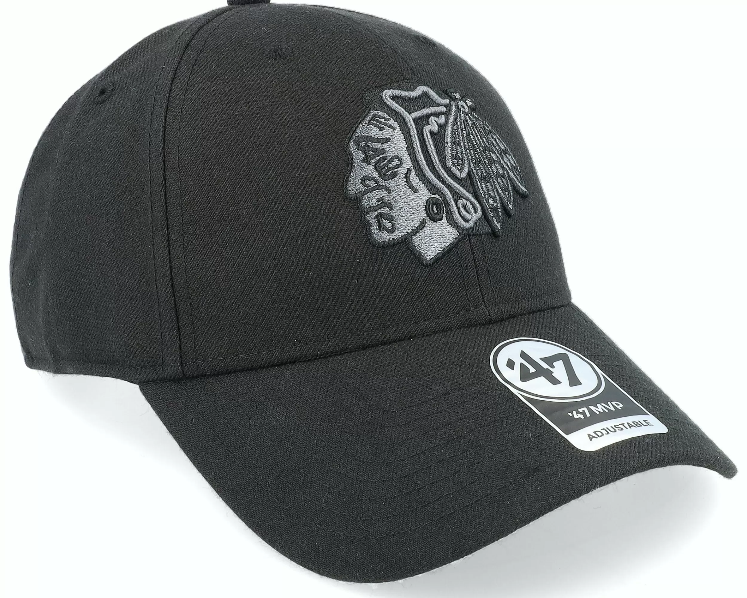 47 Brand Chicago Blackhawks Nhl Mvp Black Adjustable - -Unisex Adjustable