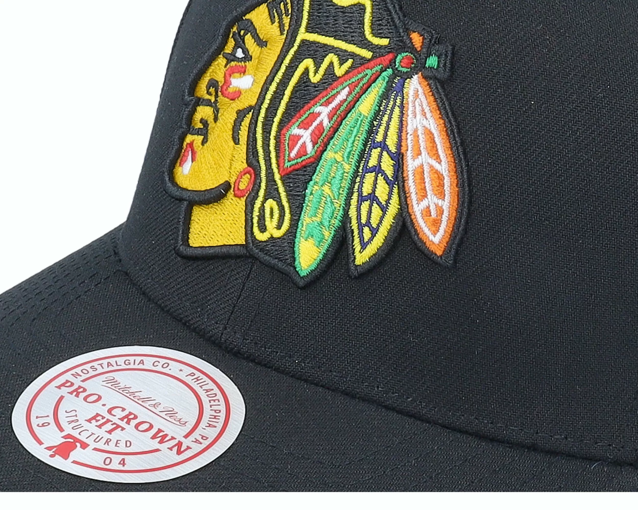 Mitchell & Ness Chicago Blackhawks Team Ground 2.0 Pro Black Adjustable - -Unisex Adjustable