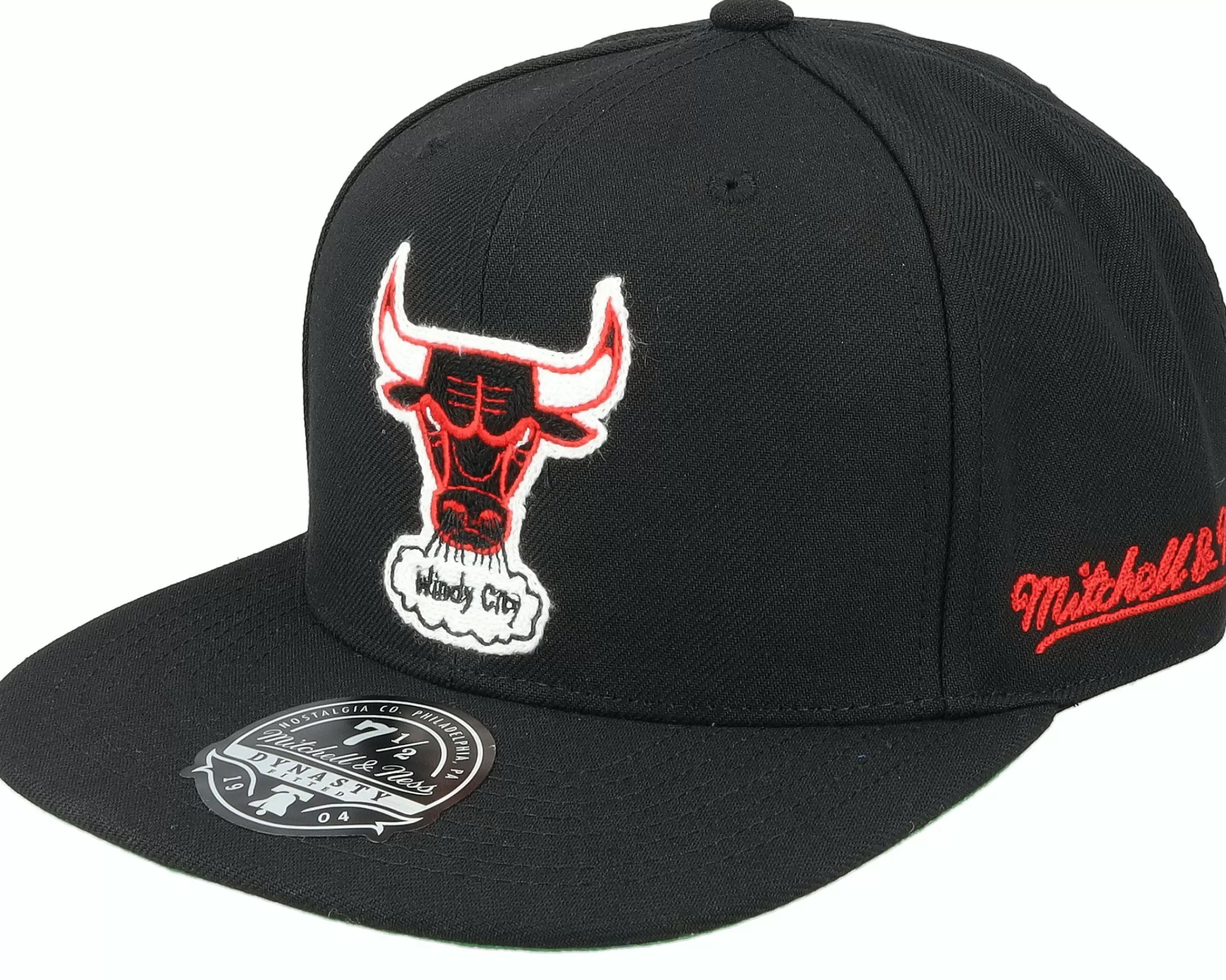 Mitchell & Ness Chicago Bulls Chain Stitch Black Fitted - -Unisex Fitted