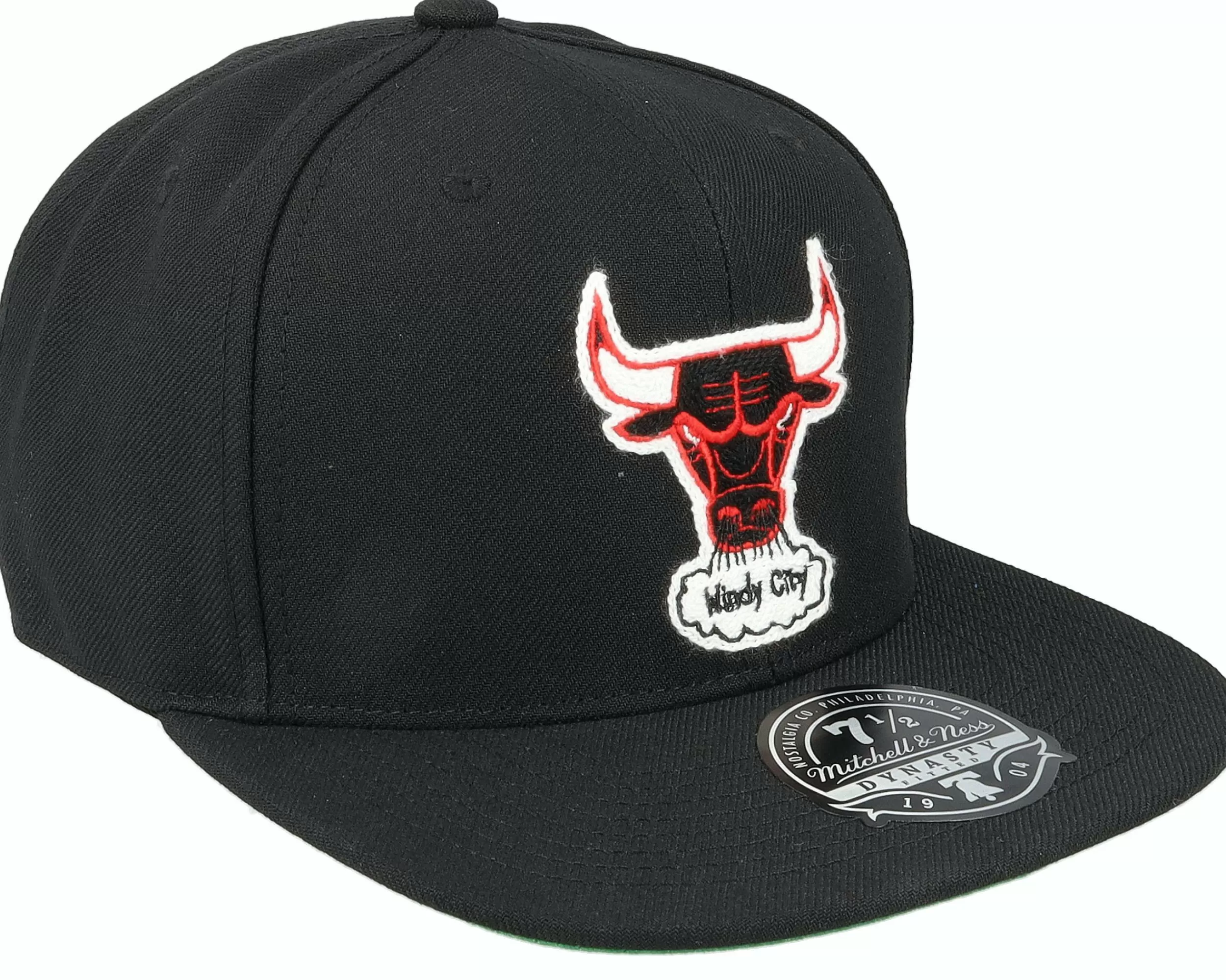 Mitchell & Ness Chicago Bulls Chain Stitch Black Fitted - -Unisex Fitted