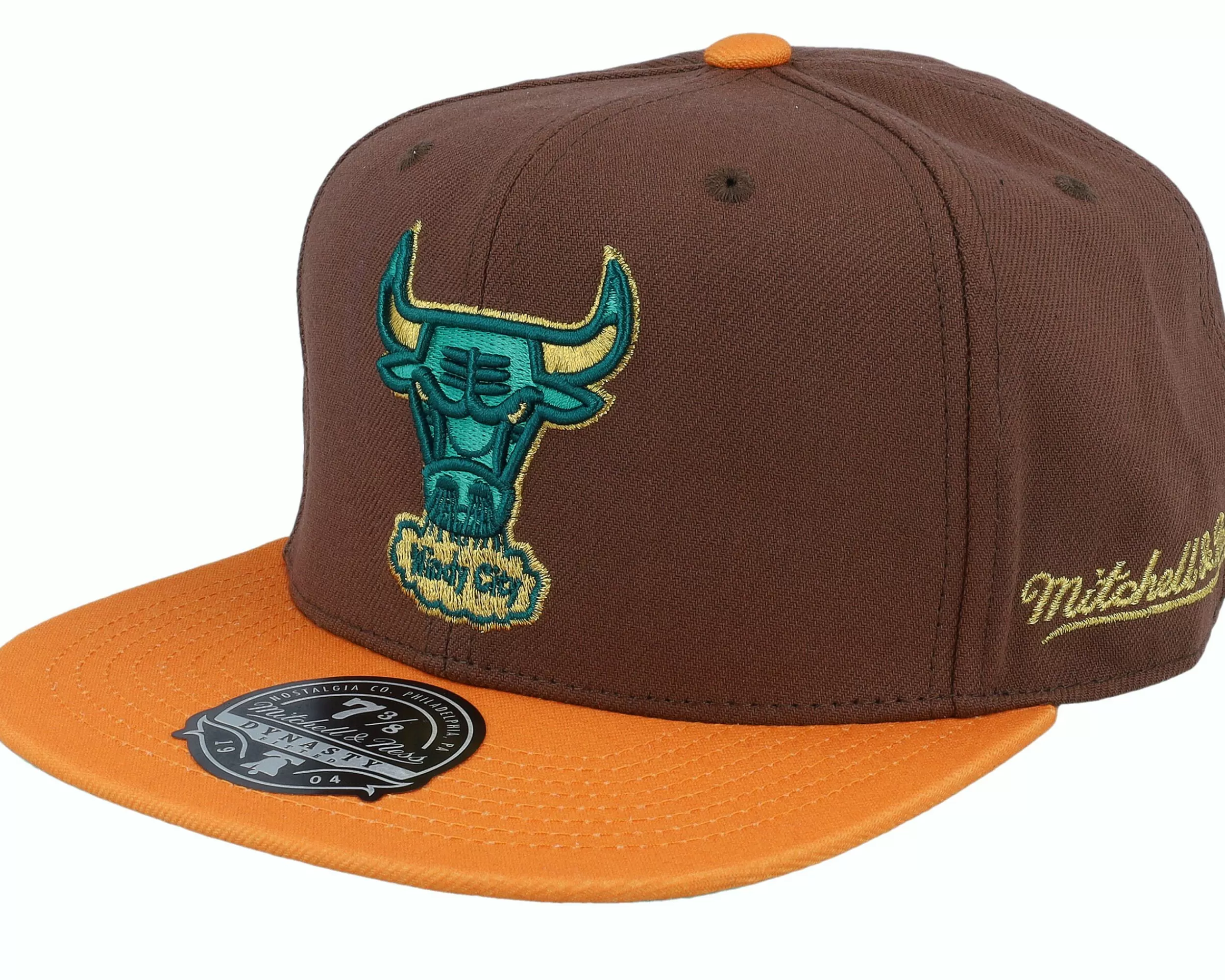 Mitchell & Ness Chicago Bulls Copper Top Brown Fitted - -Unisex Fitted