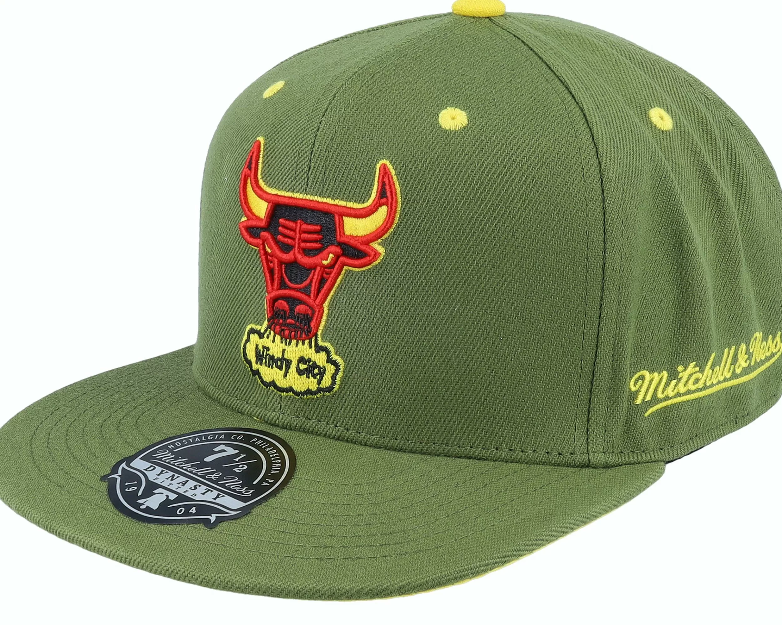 Mitchell & Ness Chicago Bulls Dusty Olive Fitted - -Unisex Fitted