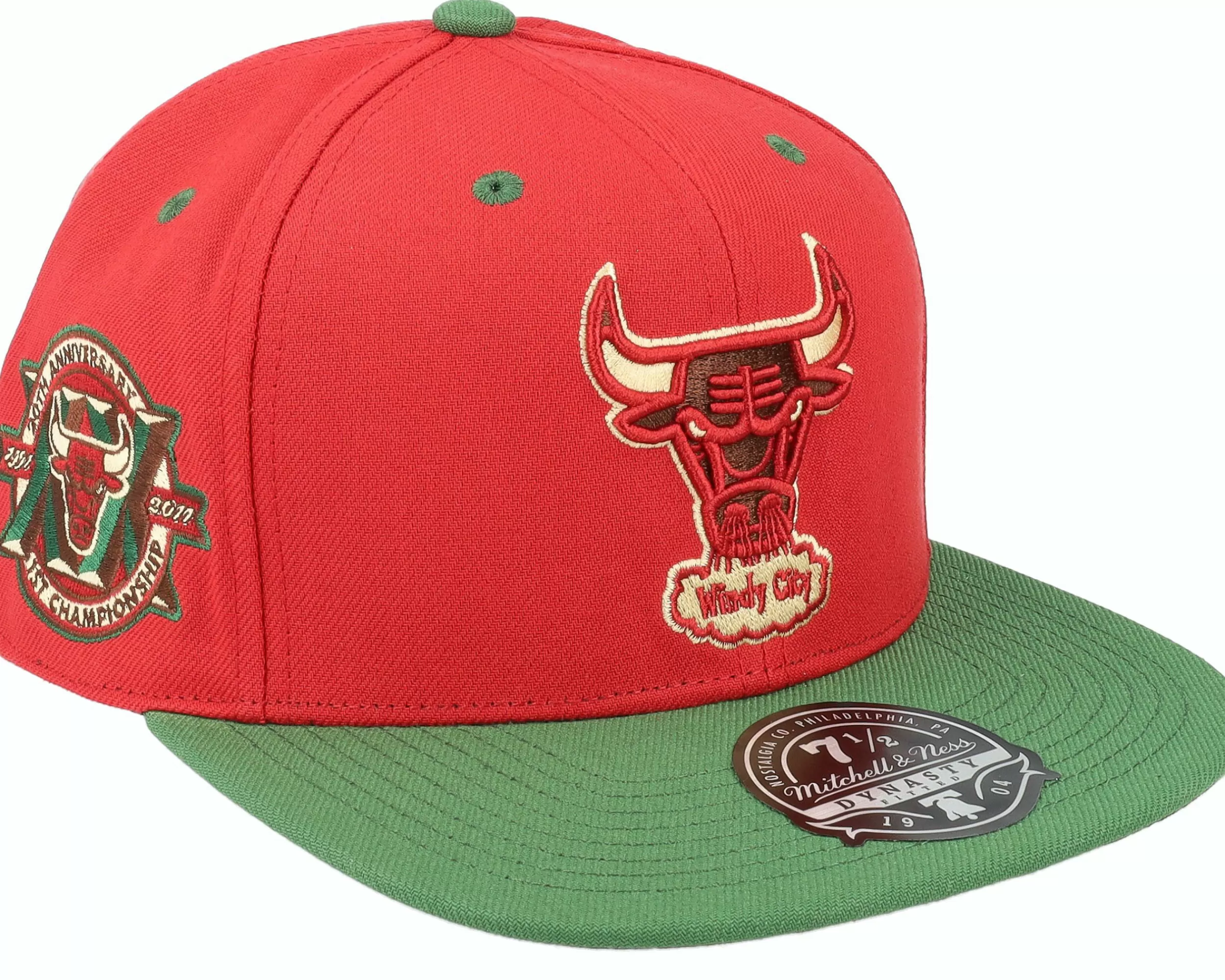 Mitchell & Ness Chicago Bulls Nightmare Red/Green Fitted - -Unisex Fitted