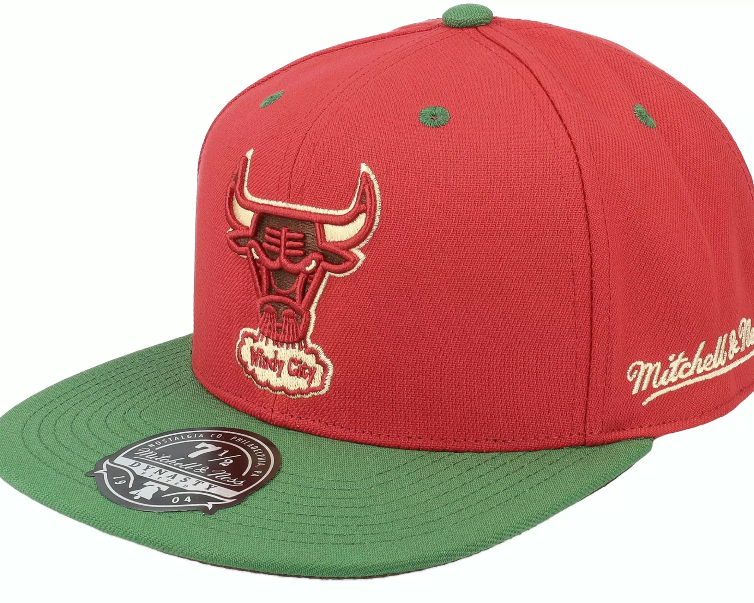 Mitchell & Ness Chicago Bulls Nightmare Red/Green Fitted - -Unisex Fitted