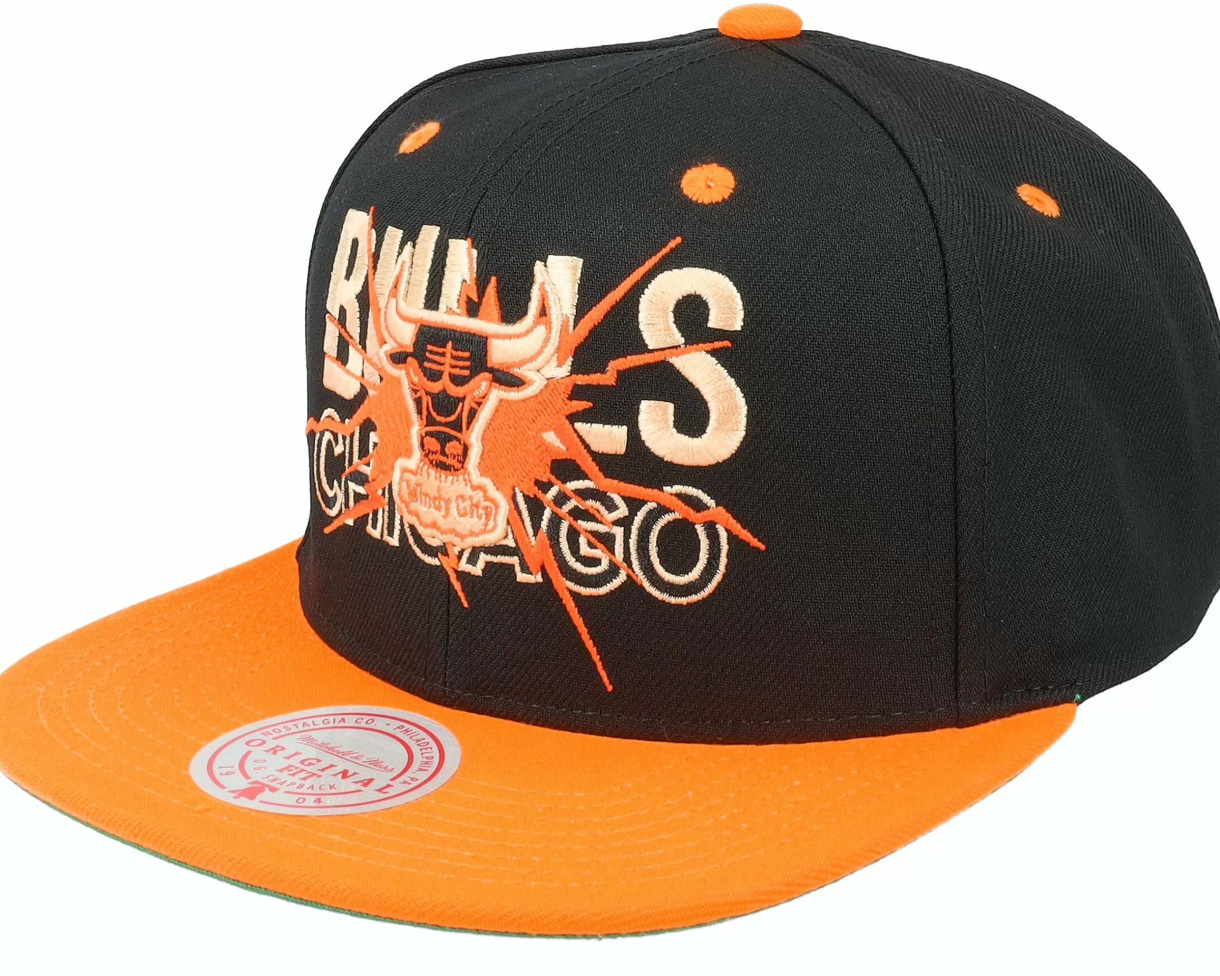 Mitchell & Ness Chicago Bulls Shattered Black/Orange Snapback - -Unisex Snapback