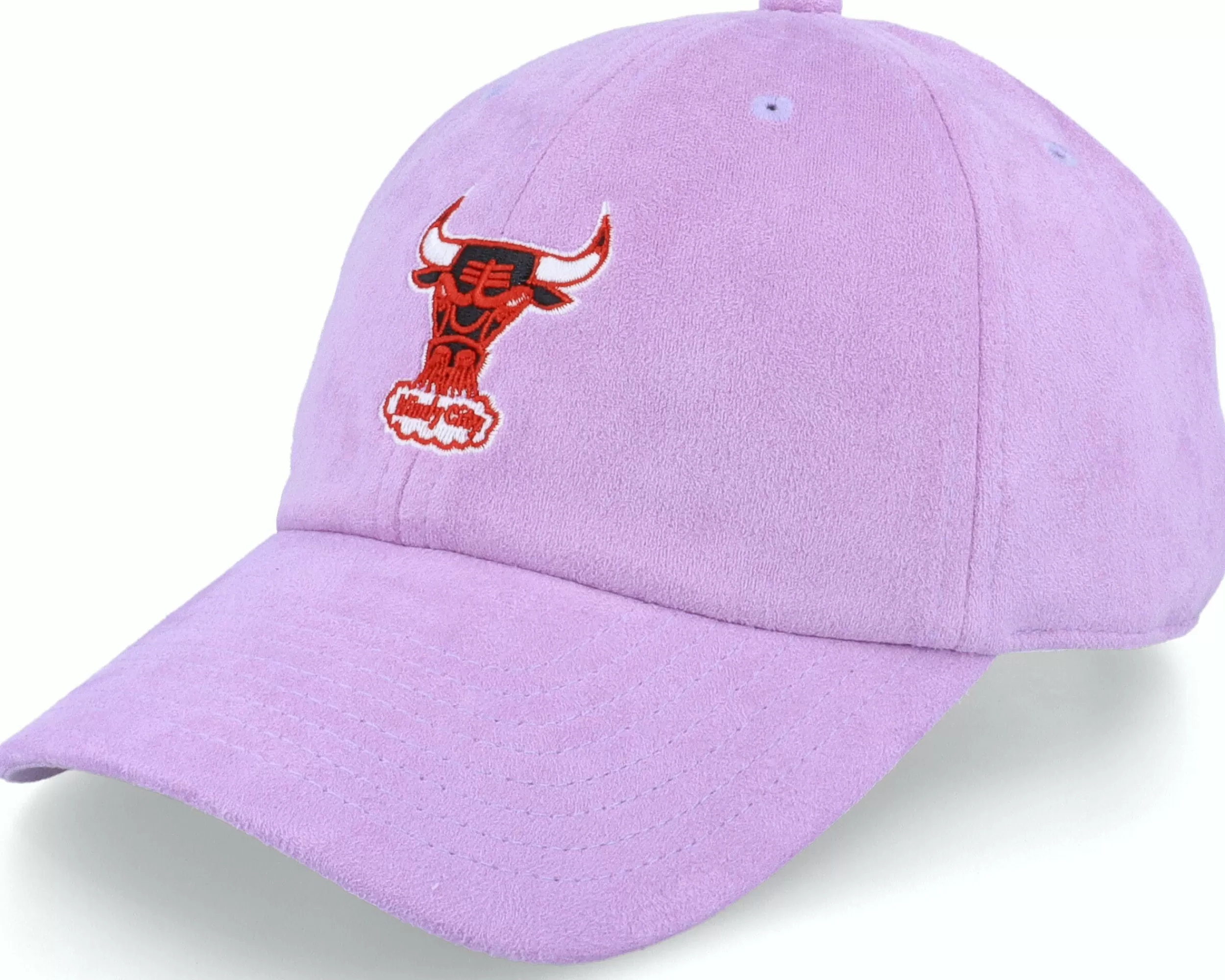 Mitchell & Ness Chicago Bulls Suede Dad Purple Dad Cap - -Unisex Dad Cap