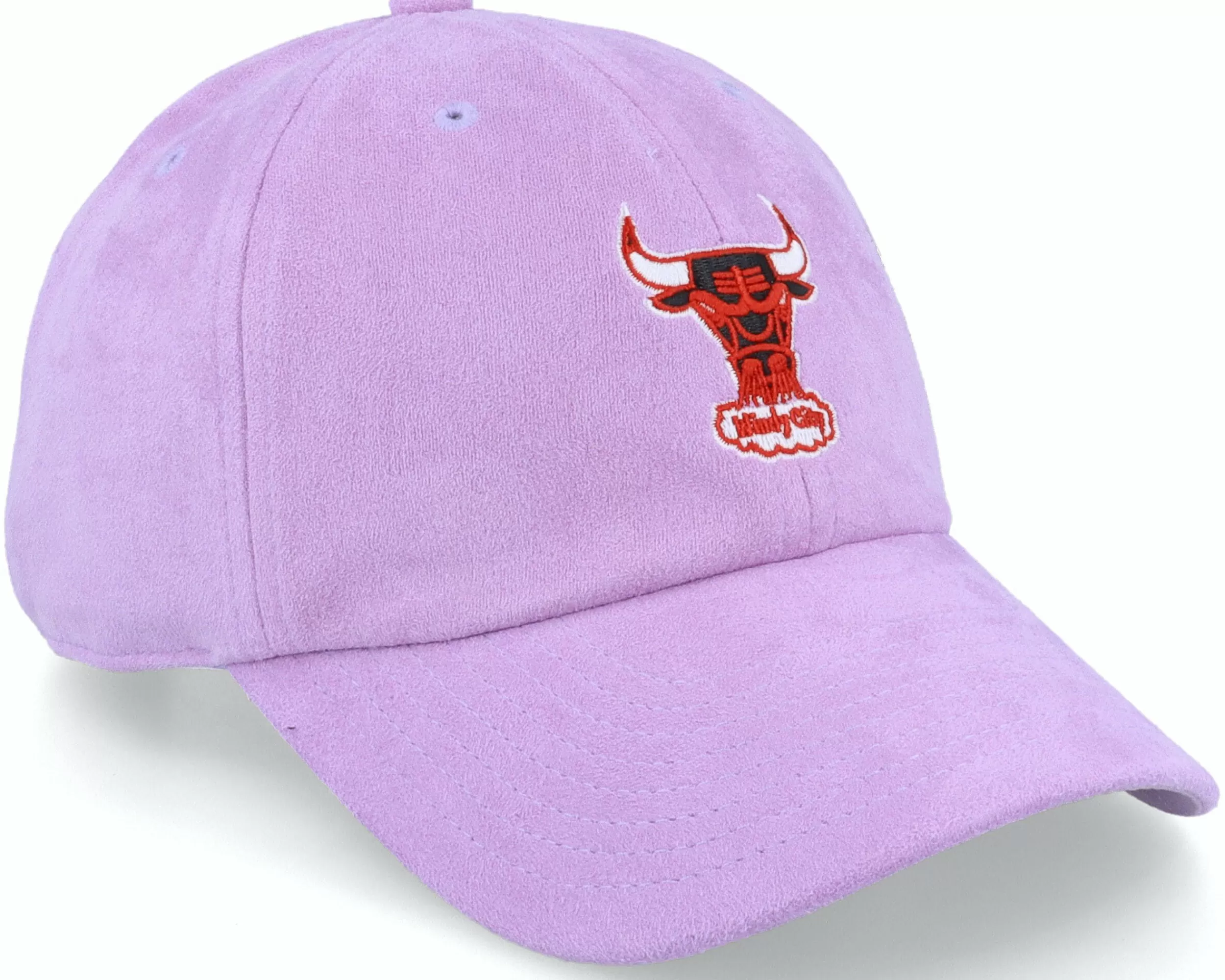 Mitchell & Ness Chicago Bulls Suede Dad Purple Dad Cap - -Unisex Dad Cap