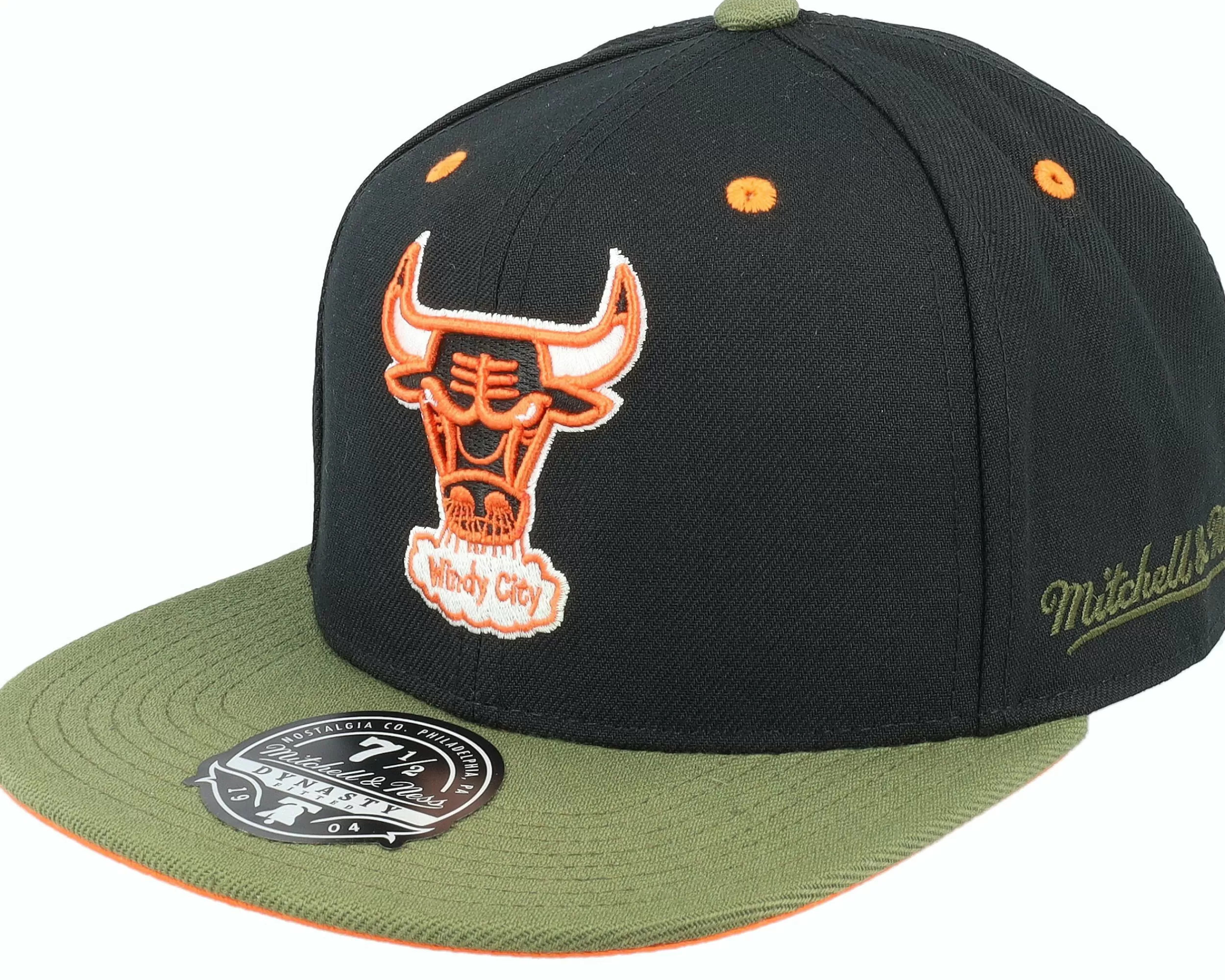 Mitchell & Ness Chicago Bulls Take Flight Black/Green Fitted - -Unisex Fitted